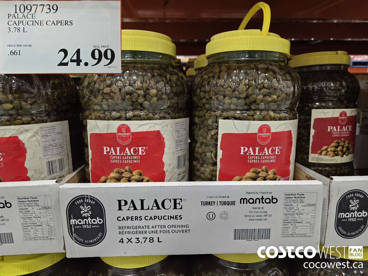 1097739 PALACE CAPUCINE CAPERS 3.78 L $24.99