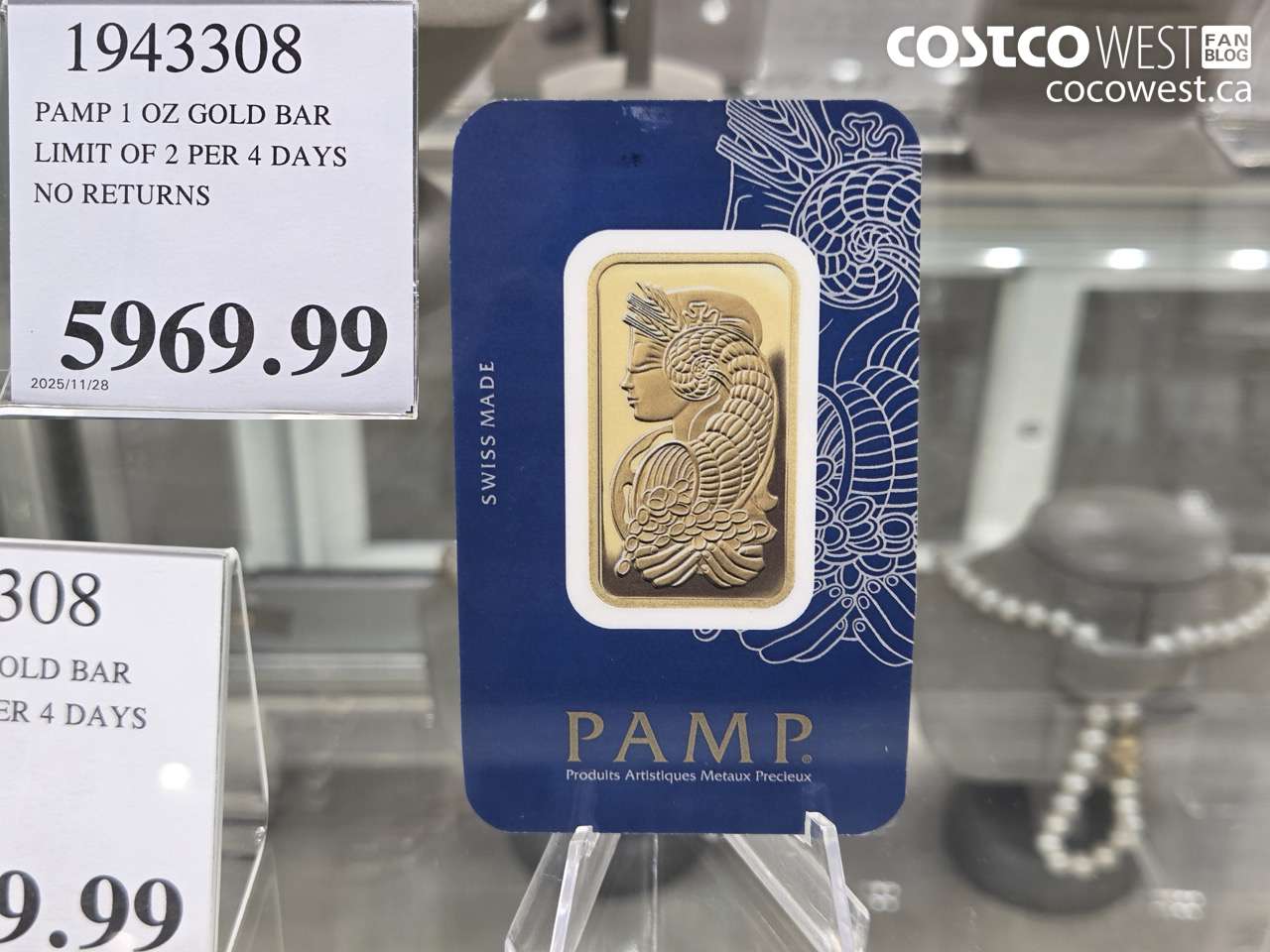 1943308 PAMP 1 OZ GOLD BAR LIMIT OF 2 PER 4 DAYS NO RETURNS $5969.99