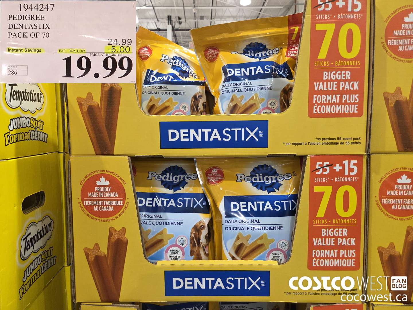 1944247 PEDIGREE DENTASTIX PACK OF 70 ($5.00 INSTANT SAVINGS EXPIRES ON 2025-11-09) $19.99