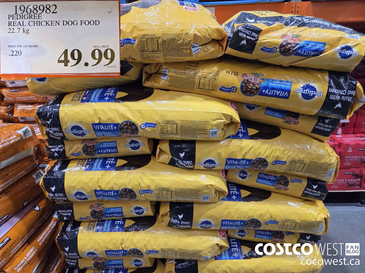 1968982 PEDIGREE REAL CHICKEN DOG FOOD 22.7 kg $49.99