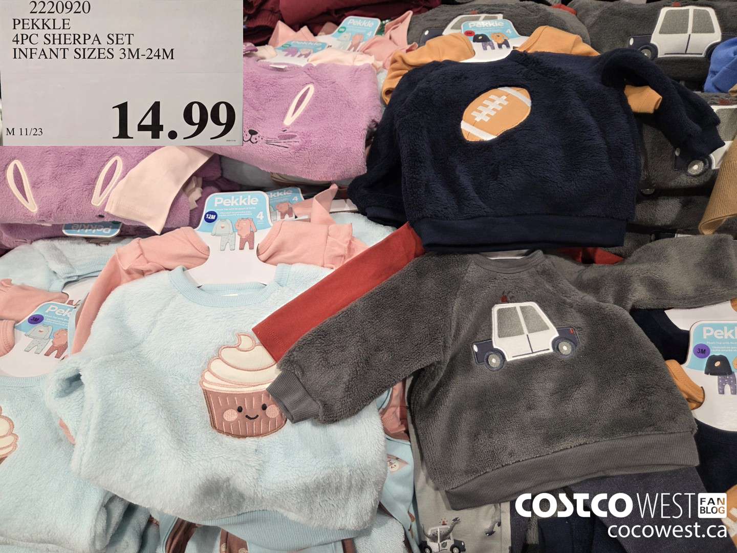 2220920 PEKKLE 4PC SHERPA SET INFANT SIZES 3M-24M $14.99