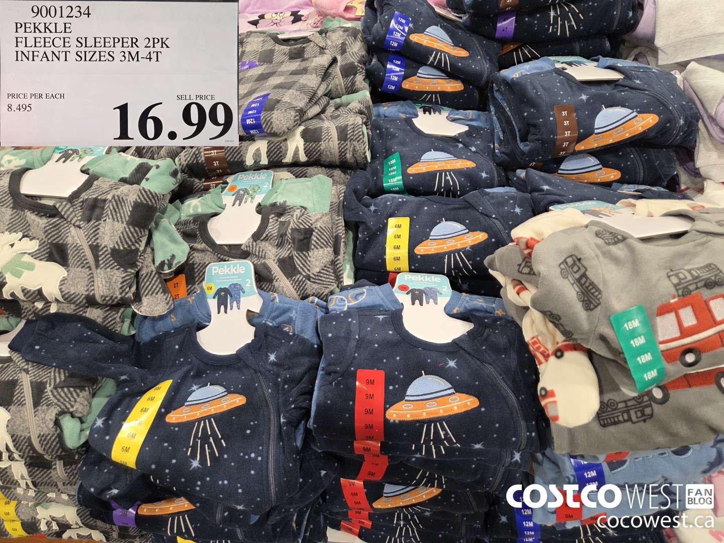 9001234 PEKKLE FLEECE SLEEPER INFANTS SIZES 3M-4T $16.99