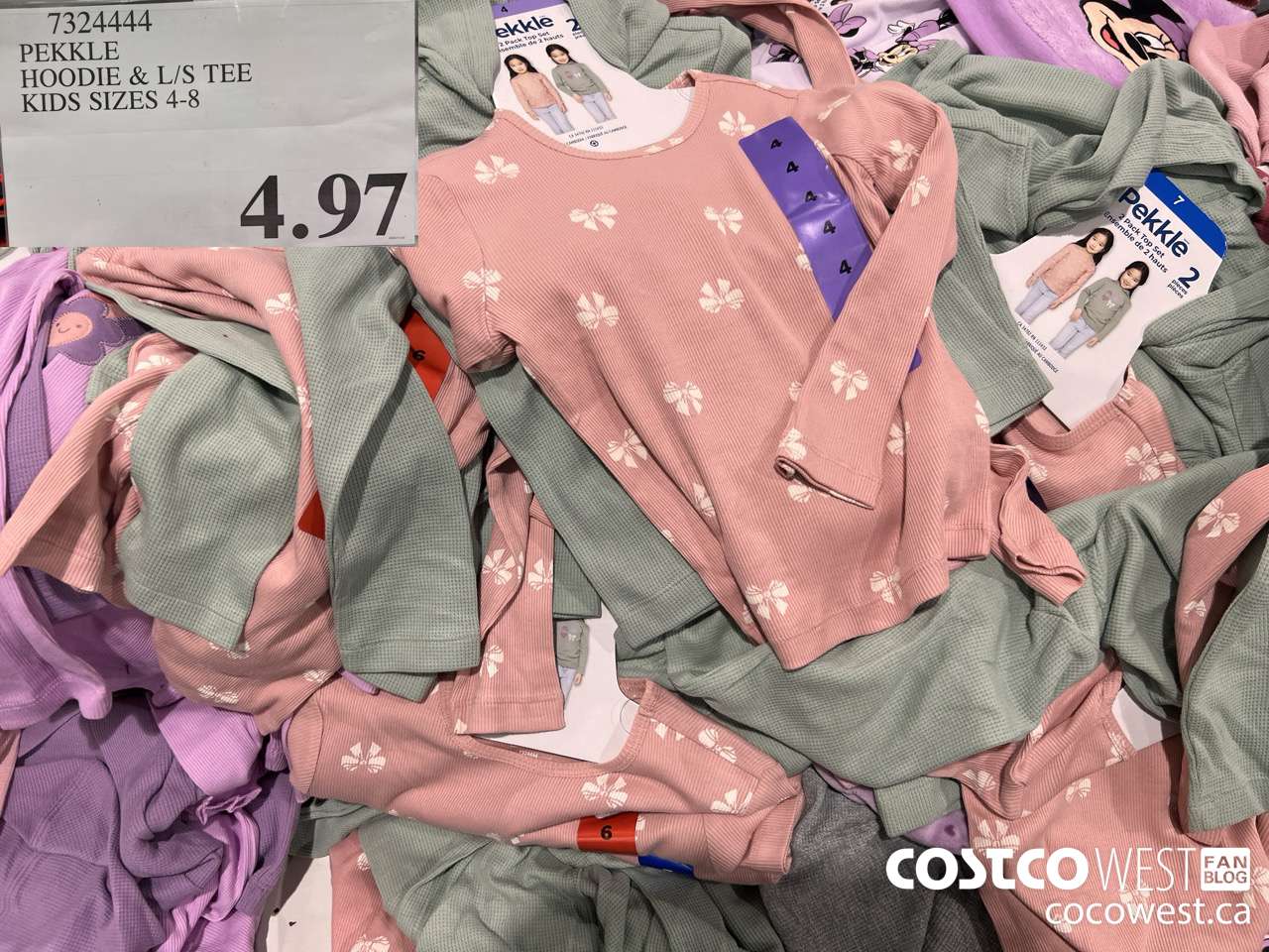 7324444 PEKKLE HOODIE & L/S TEE KIDS SIZES 4-8 $4.97