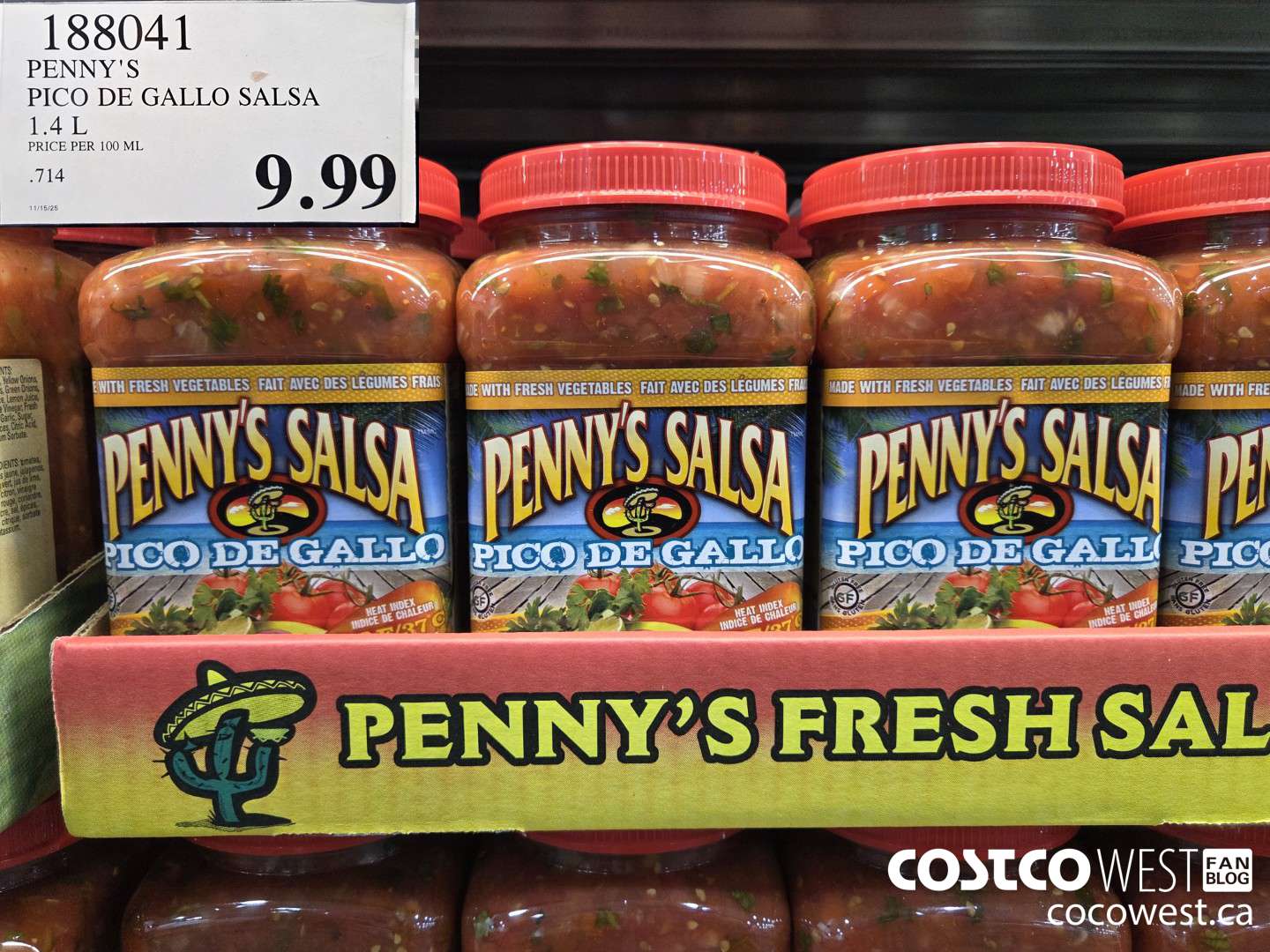 188041 PENNY'S PICO DE GALLO SALSA 1.4 L $9.99