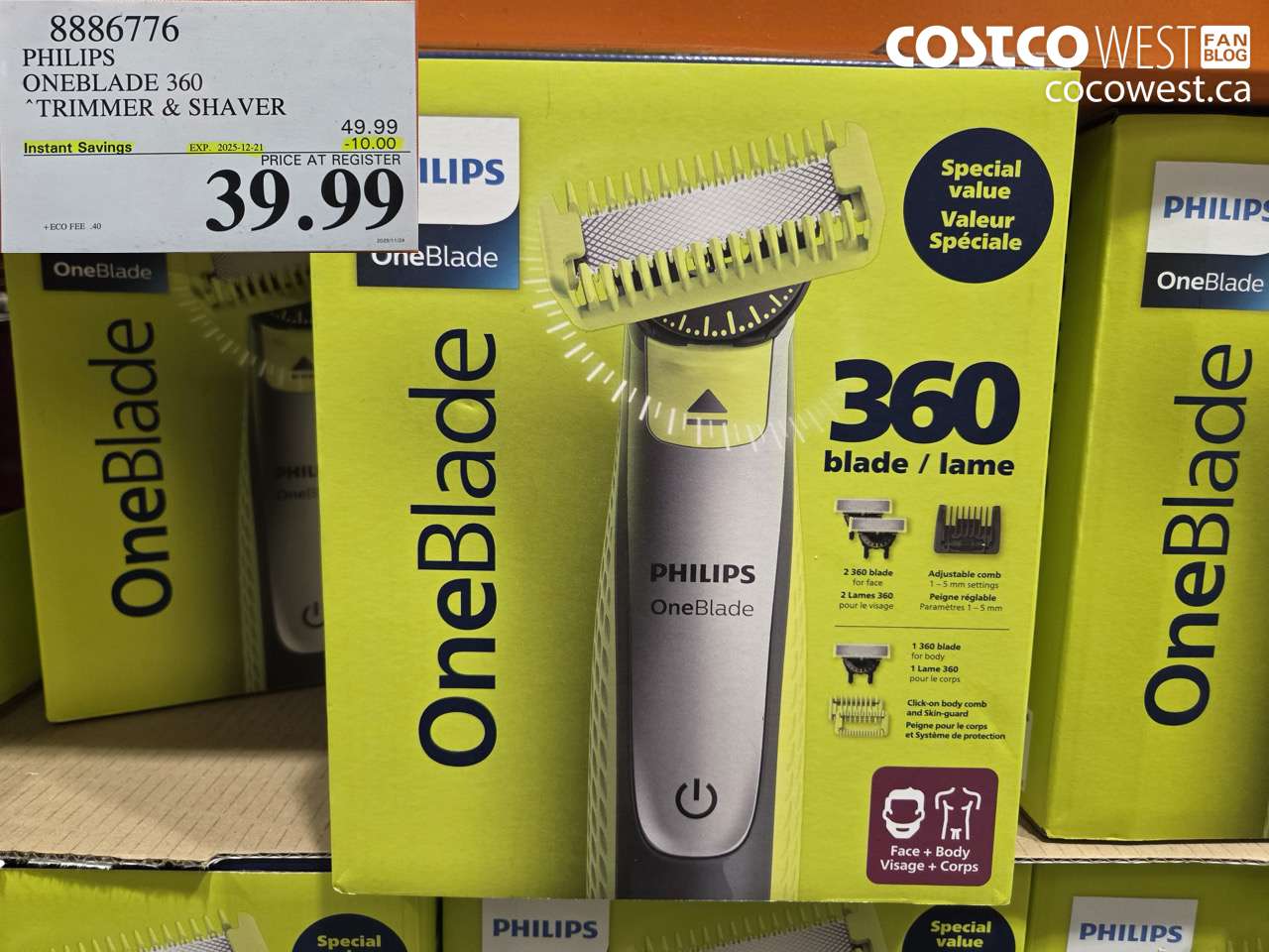 8886776 PHILIPS ONEBLADE 360 TRIMMER & SHAVER ($10.00 INSTANT SAVINGS EXPIRES ON 2025-12-21) $39.99
