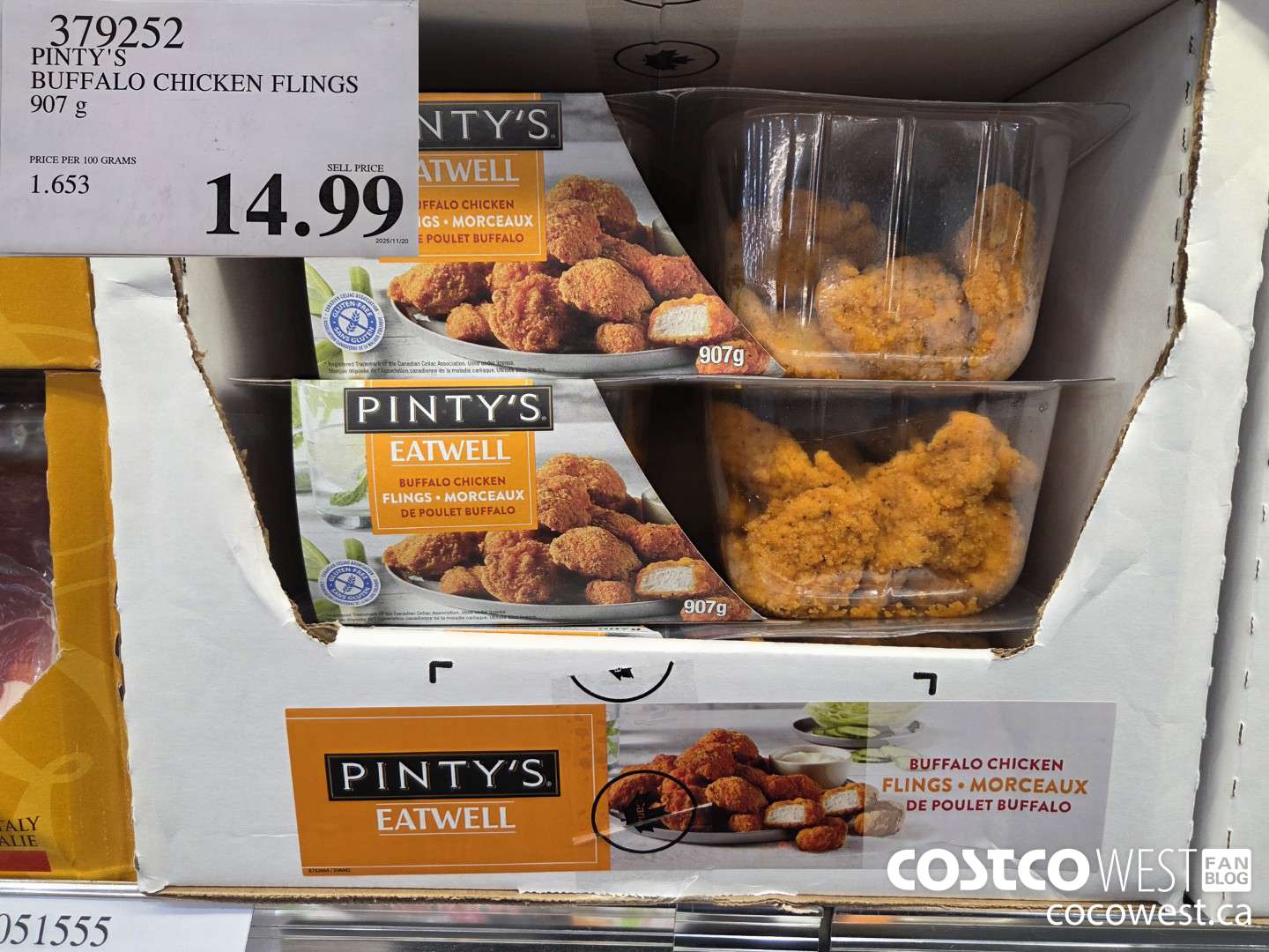 379252 PINTY'S BUFFALO CHICKEN FLINGS 907 g $14.99