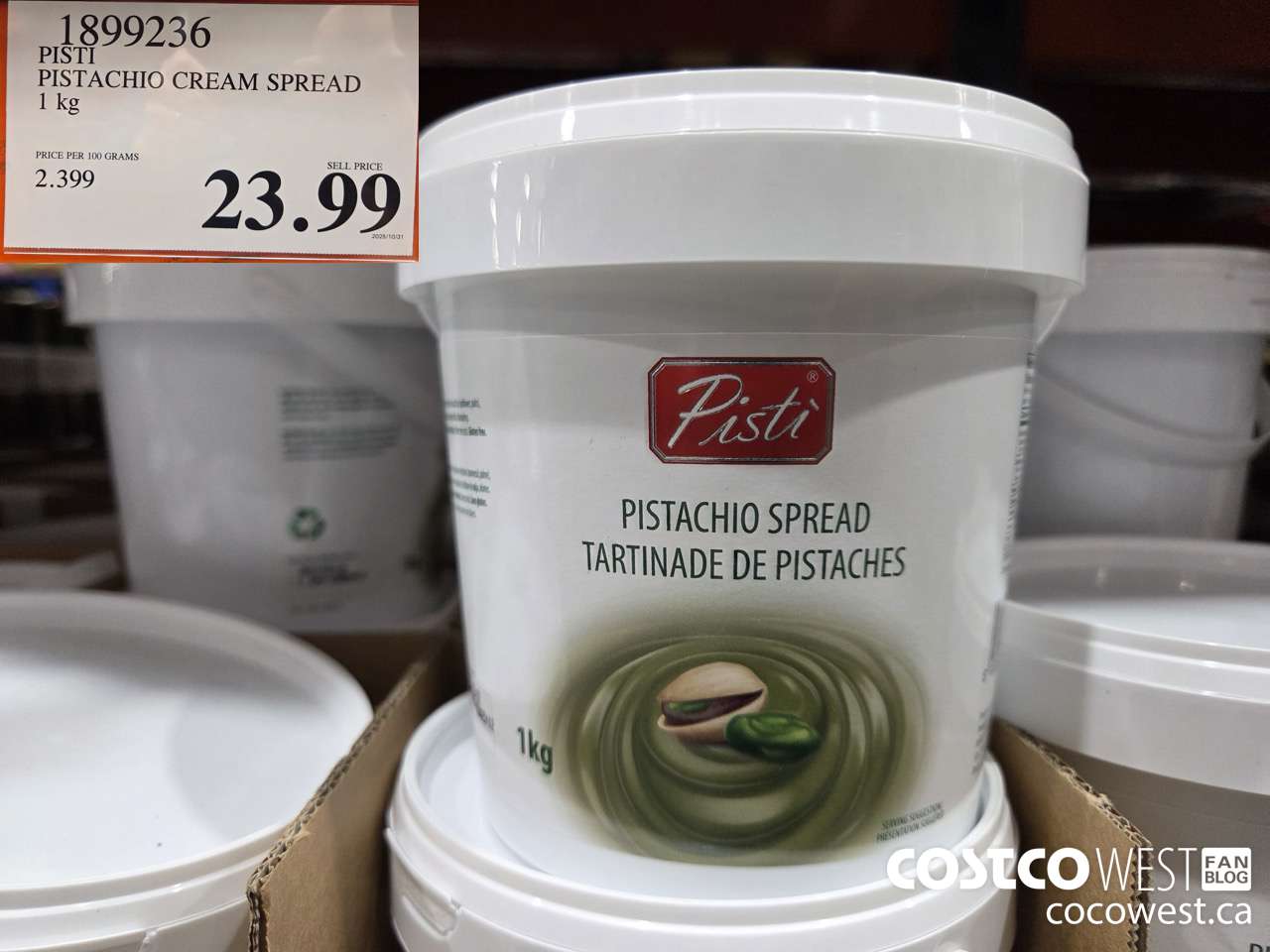 1899236 PISTI PISTACHIO CREAM SPREAD 1KG $23.99