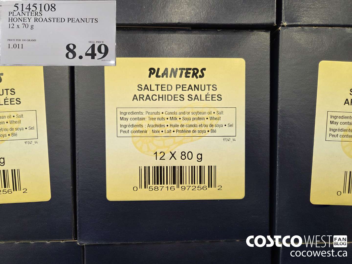 5145108 PLANTERS HONEY ROASTED PEANUTS 12 x 70 g $8.49