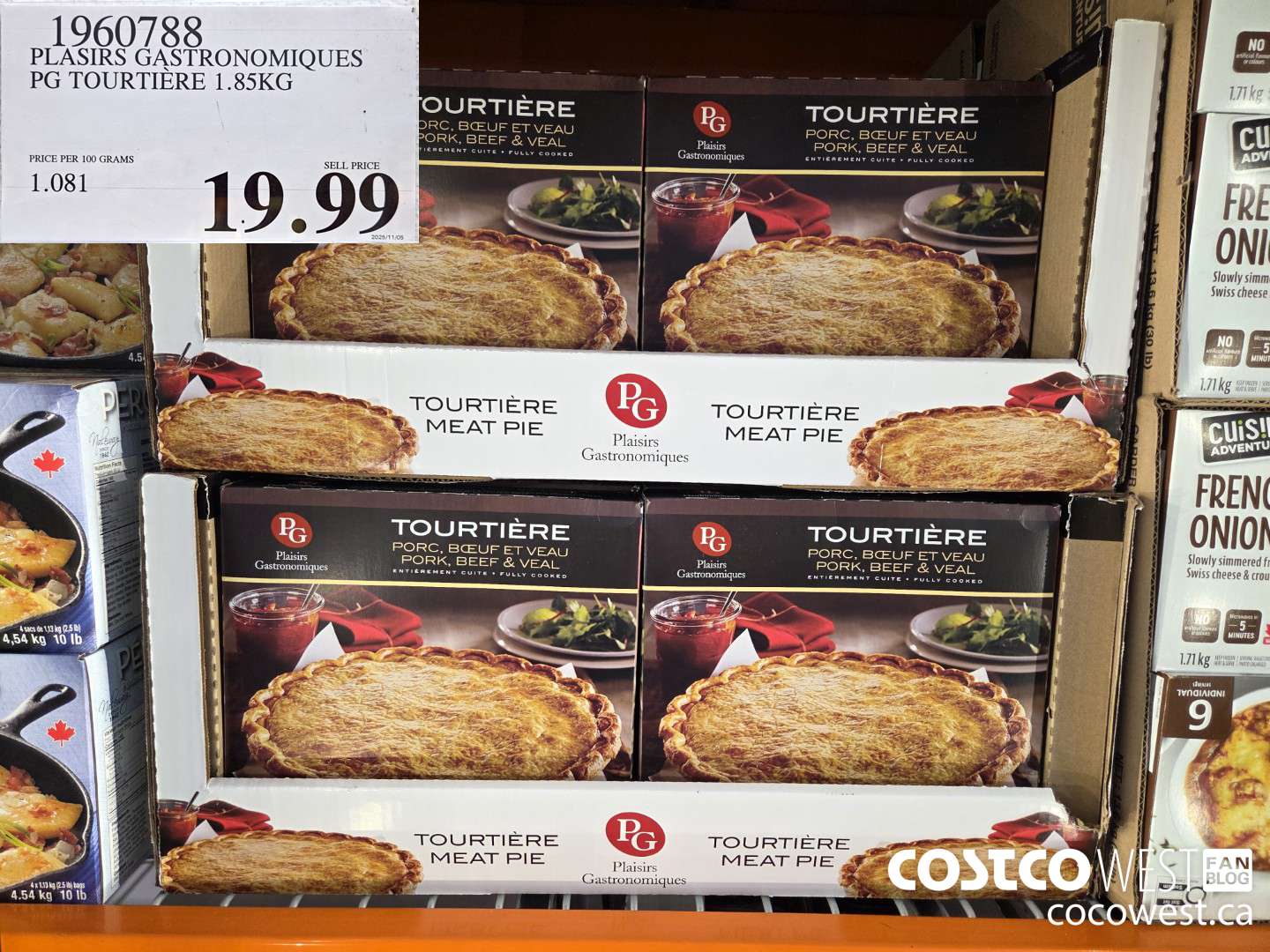 1960788 PLASIRS GASTRONOMIQUES PG TOURTIERE 1.85KG $19.99