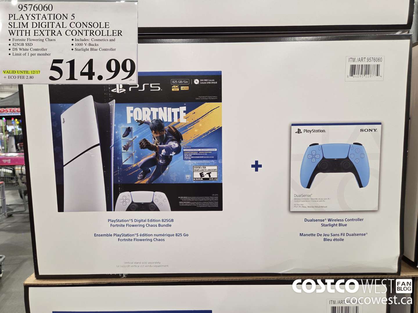 9576060 PLAYSTATION 5 SLIM DIGITAL CONSOLE WITH EXTRA CONTROLLER $514.99