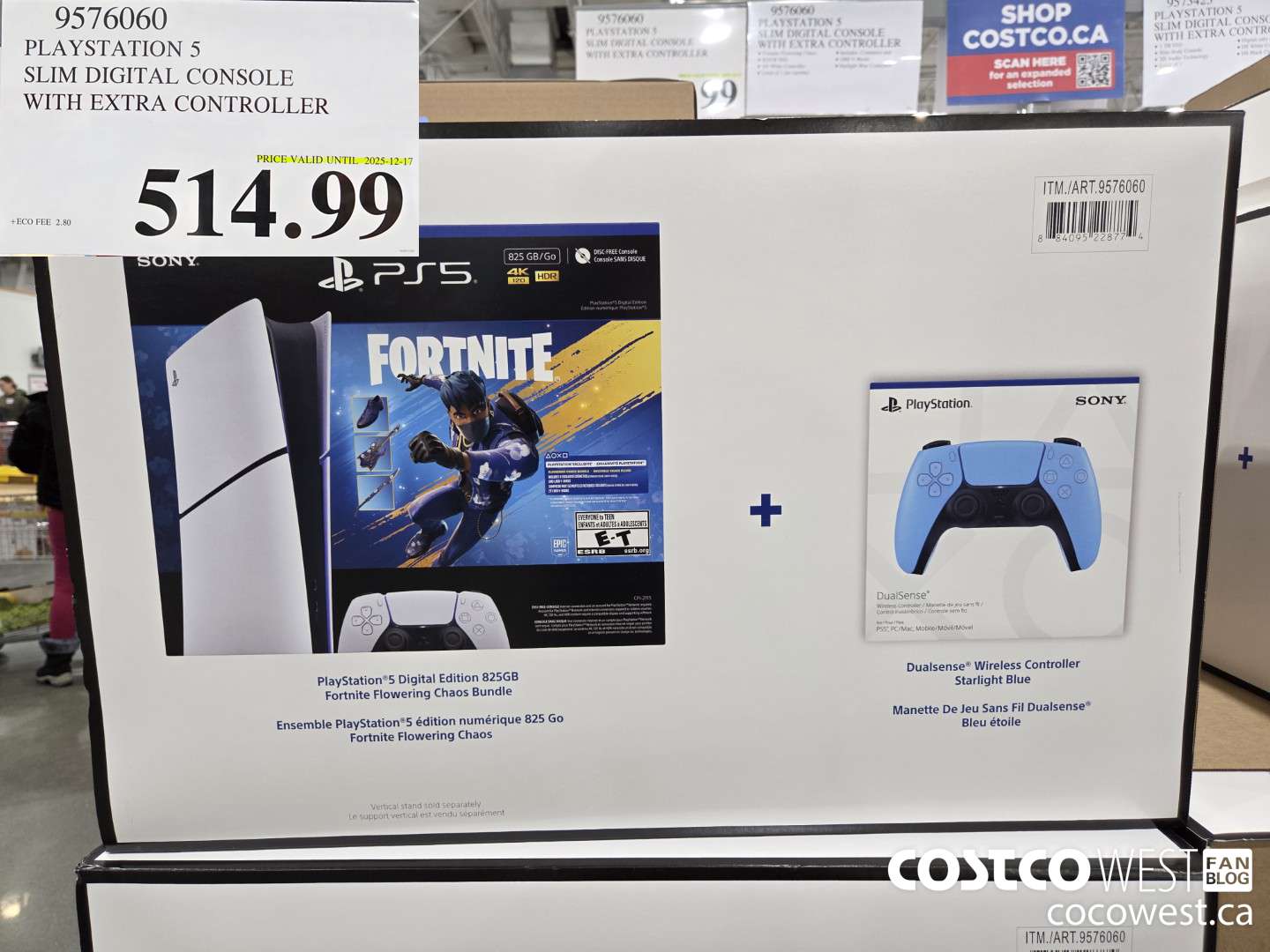 9576060 PLAYSTATION 5 SLIM DIGITAL CONSOLE WITH EXTRA CONTROLLER (EXPIRES ON 2025-12-17) $514.99