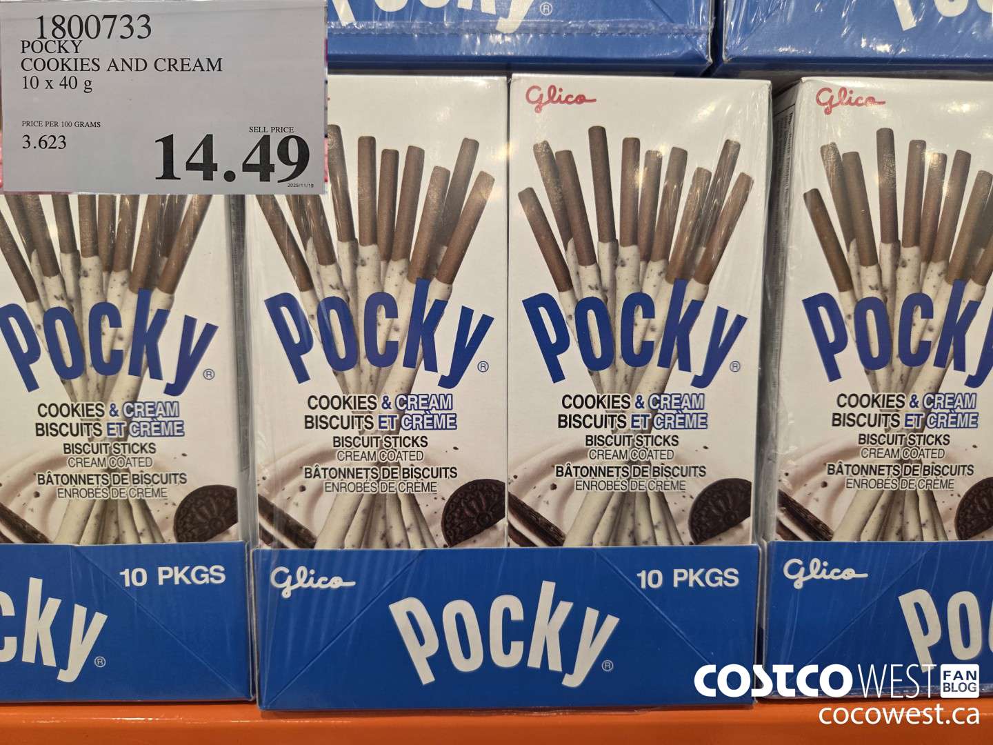 1800733 POCKY COOKIES AND CREAM 10 x 40 g $14.49