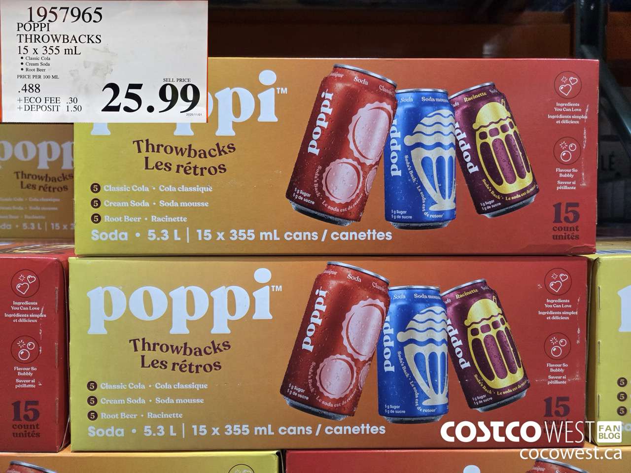 1957965 POPPI THROWBACKS 15 X 355ML $25.99