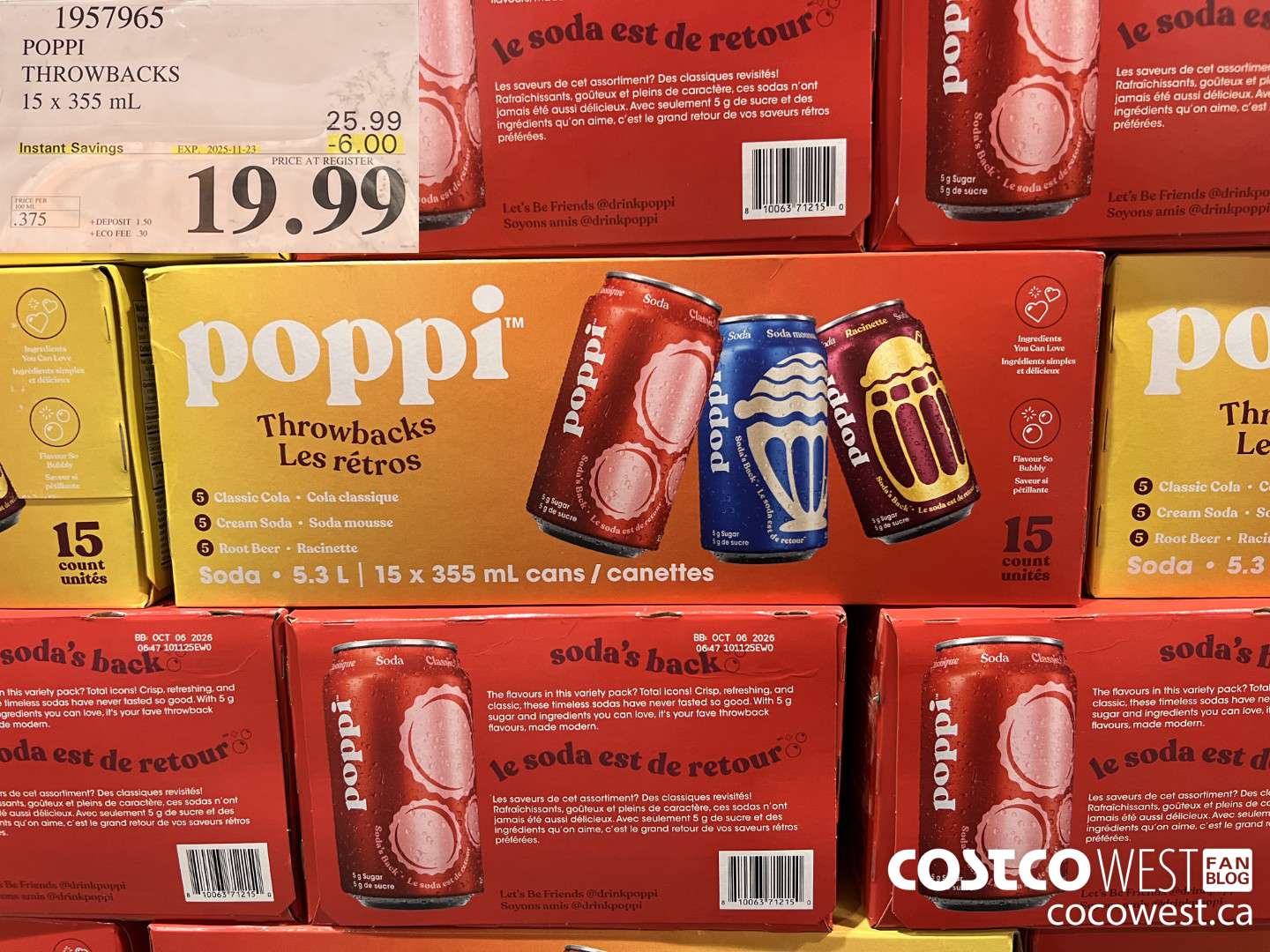 1957965 POPPI THROWBACKS 15 X 355ML ($6.00 INSTANT SAVINGS EXPIRES ON 2025-11-23) $19.99