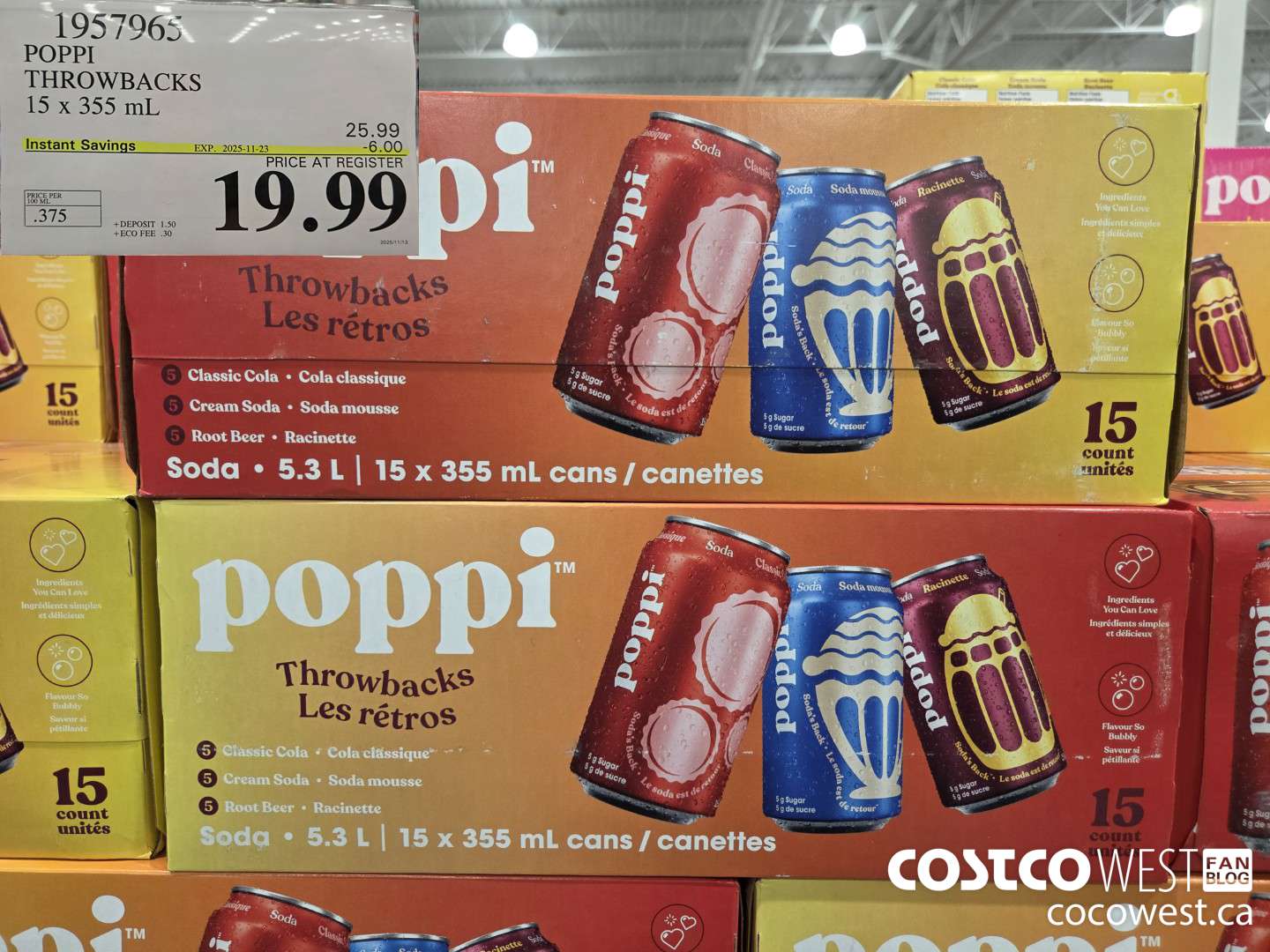 1957965 POPPI THROWBACKS 15 X 355ML ($6.00 INSTANT SAVINGS EXPIRES ON 2025-11-23) $19.99