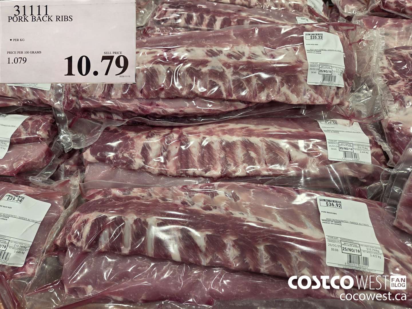 31111 PORK BACK RIBS $10.79