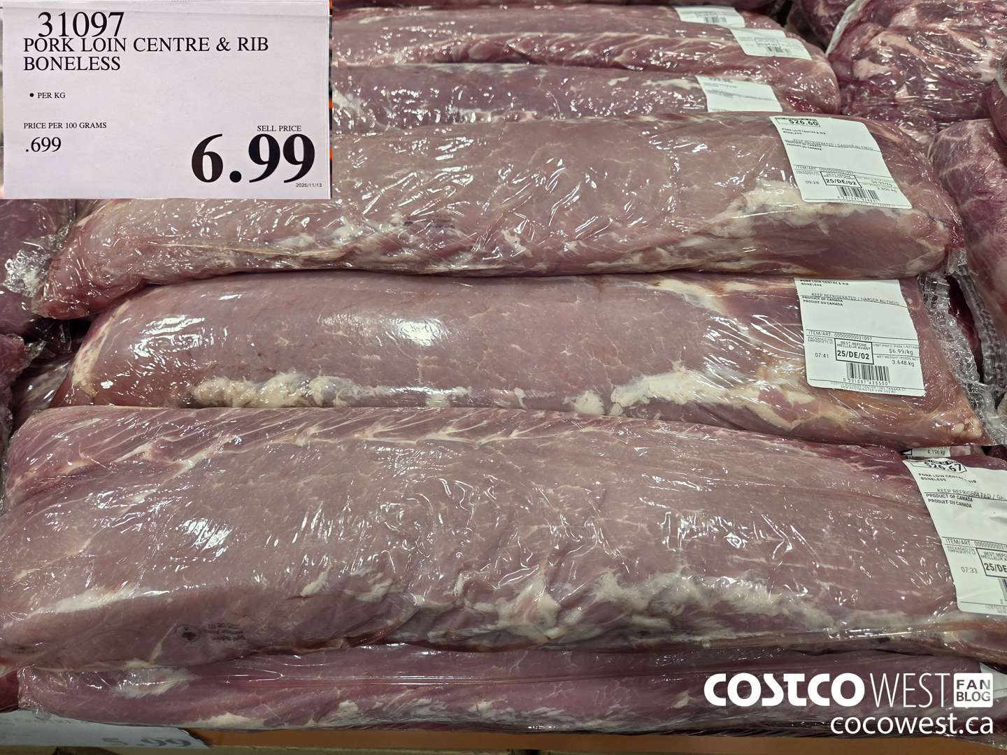 31097 PORK LOIN CENTRE & RIB BONELESS $6.99
