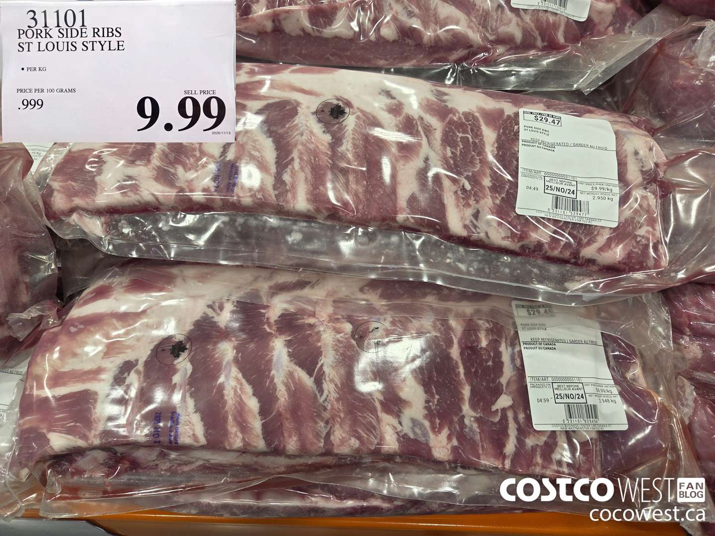 31101 PORK SIDE RIBS ST LOUIS STYLE $9.99