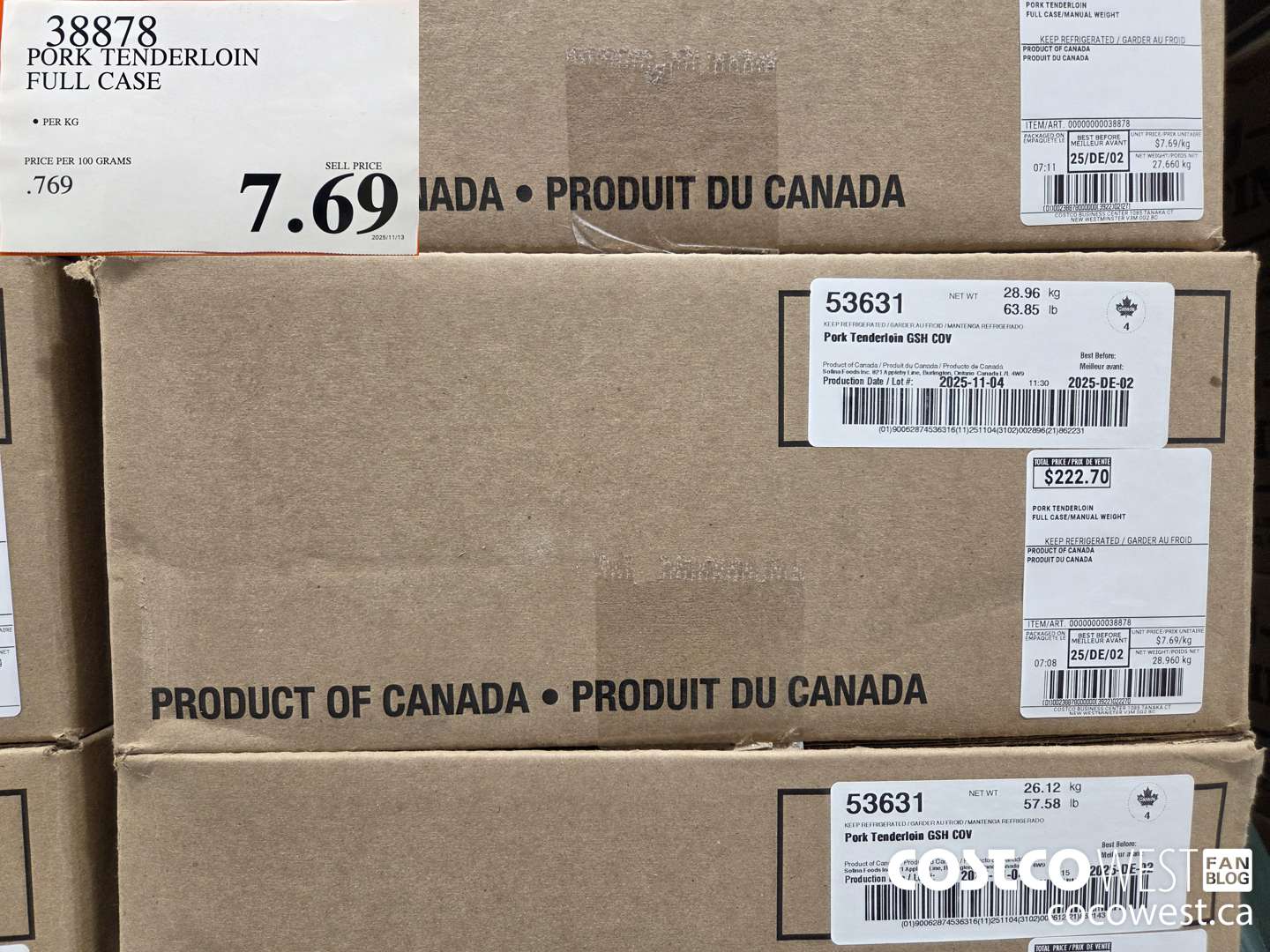 38878 PORK TENDERLOIN FULL CASE $7.69