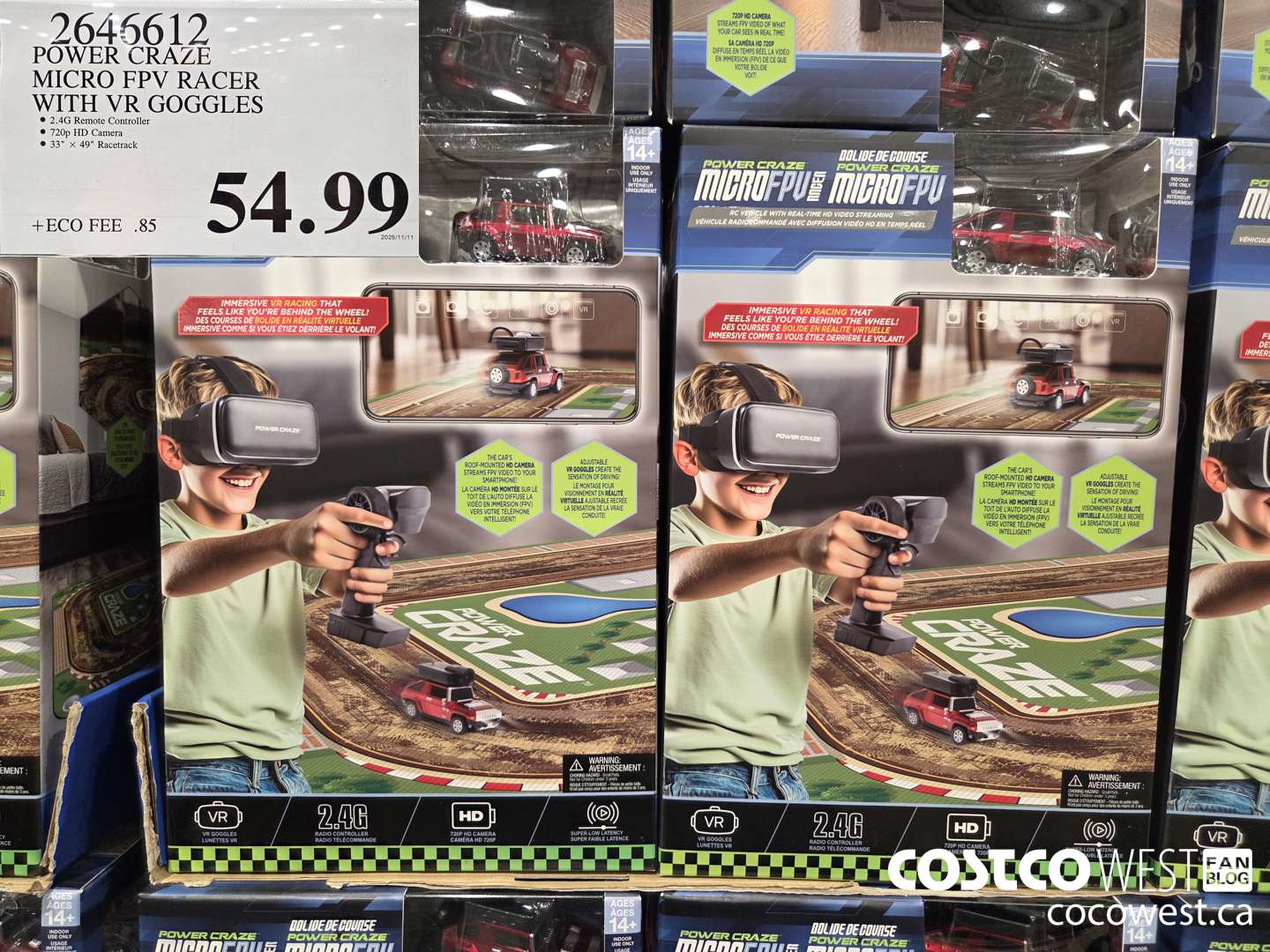 2646612 POWER CRAZE MICRO FPV RACER WITH VR GOGGLES $54.99