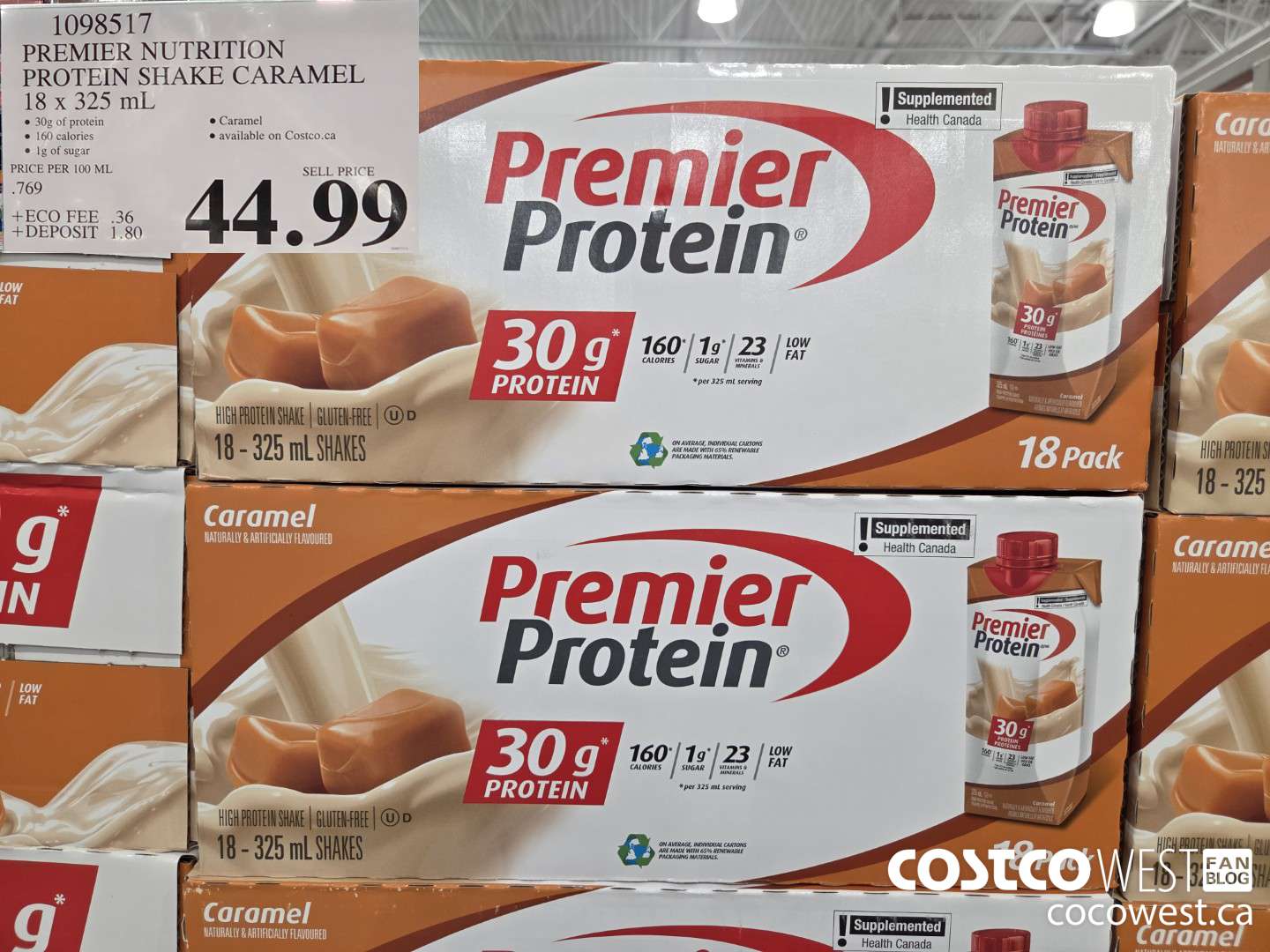 1098517 PREMIER NUTRITION PROTEIN SHAKE 18 x 325 mL $44.99