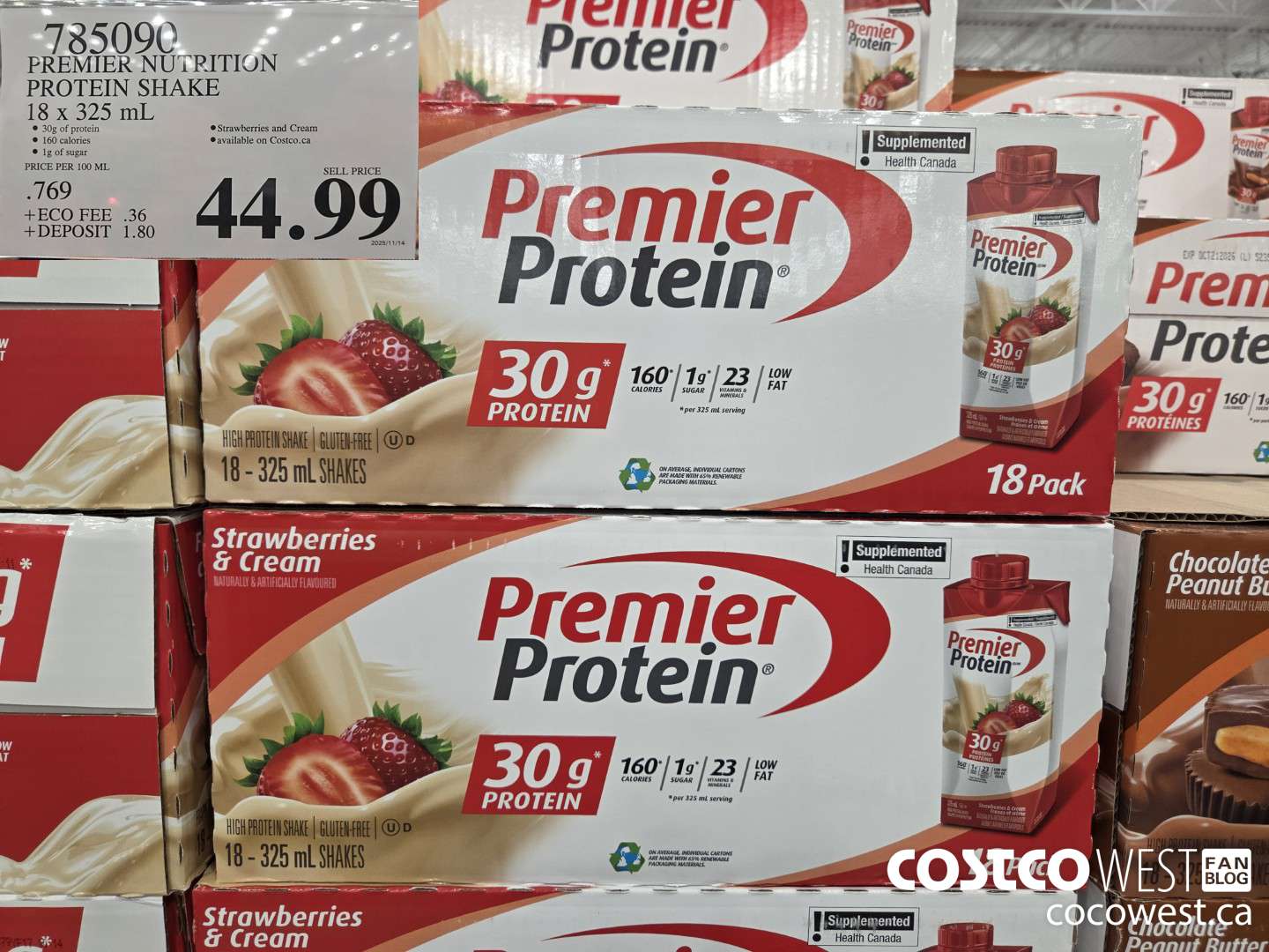 785090 PREMIER NUTRITION PROTEIN SHAKE 18 x 325 mL $44.99