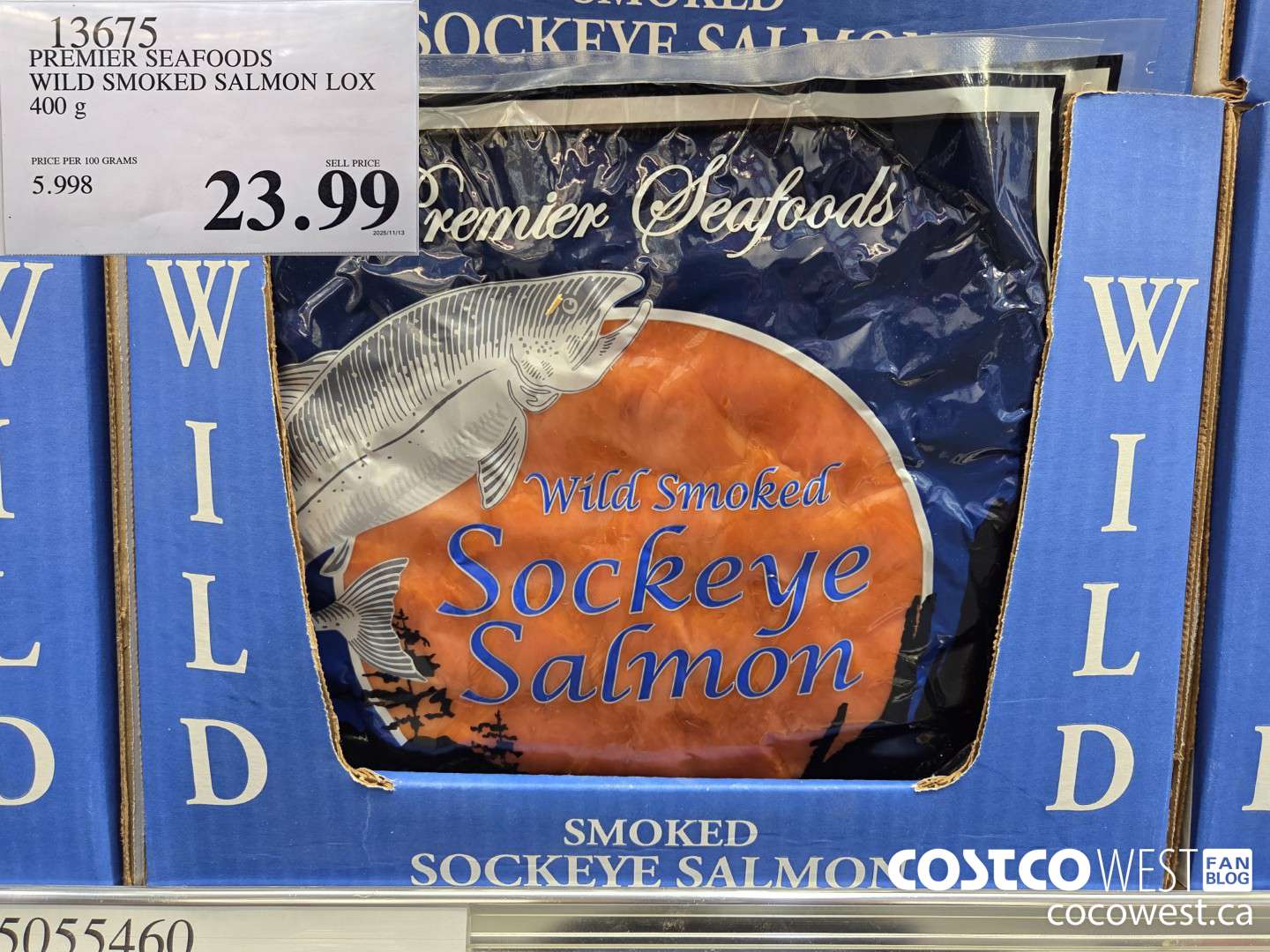 13675 PREMIER SEAFOODS WILD SMOKED SALMON LOX 400 g $23.99