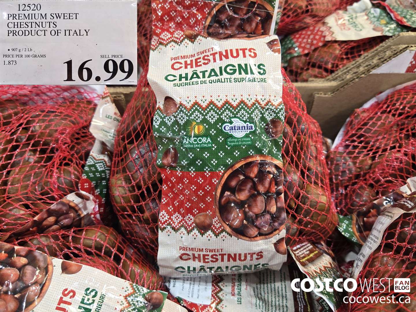 12520 PREMIUM SWEET CHESTNUT PRODUCT OF ITALY $16.99