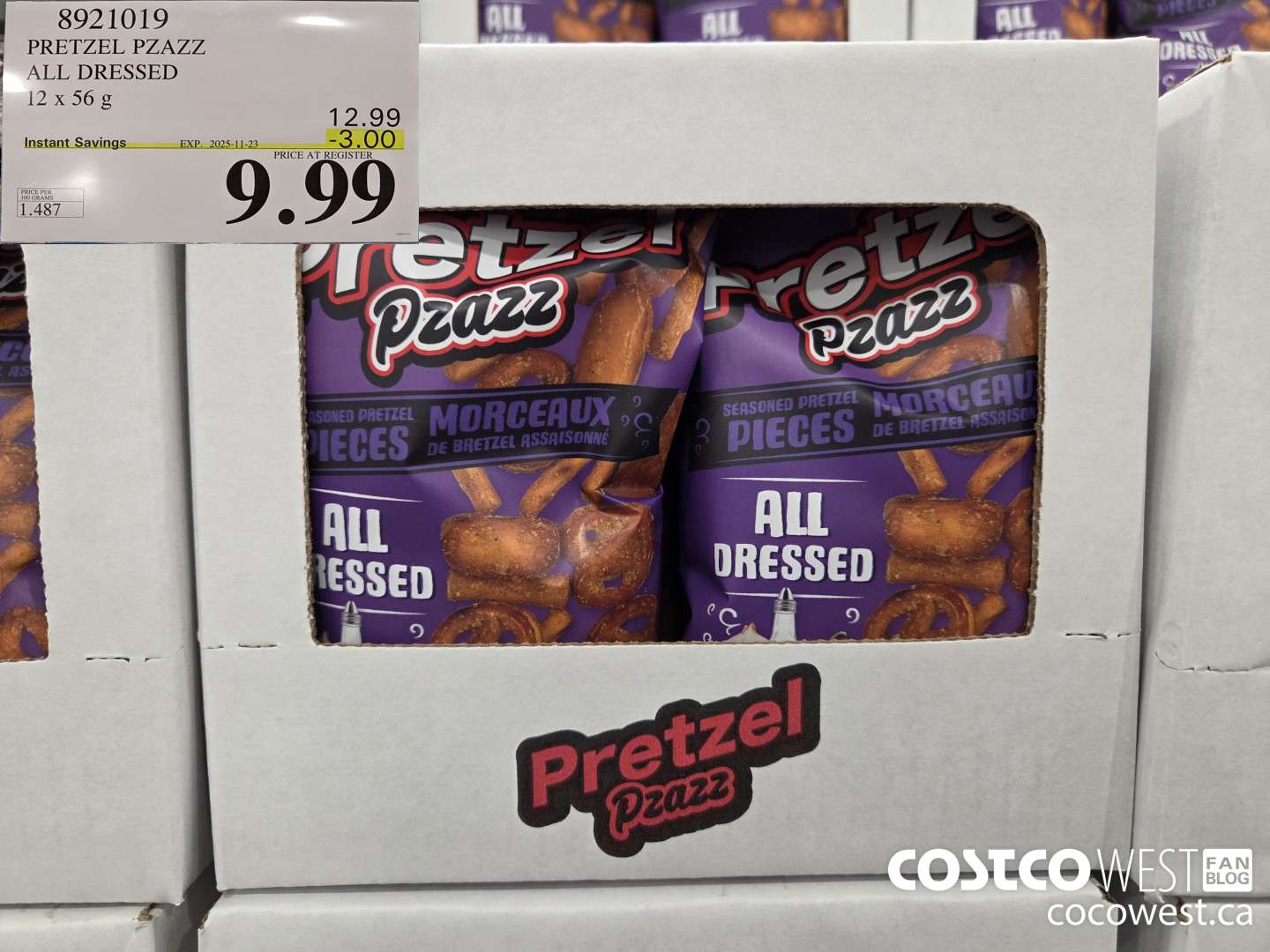 8921019 PRETZEL PZAZZ ALL DRESSED 12 x 56g ($3.00 INSTANT SAVINGS EXPIRES ON 2025-11-23) $9.99
