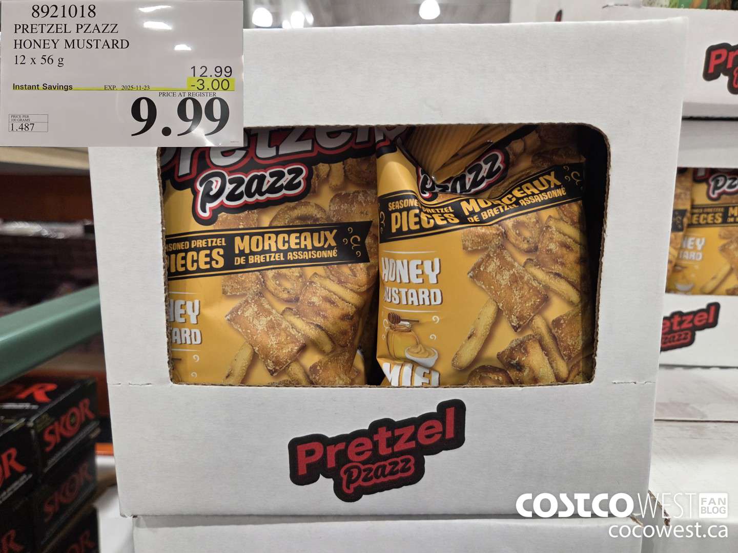 8921018 PRETZEL PZAZZ HONEY MUSTARD 12 x 56 g ($3.00 INSTANT SAVINGS EXPIRES ON 2025-11-23) $9.99