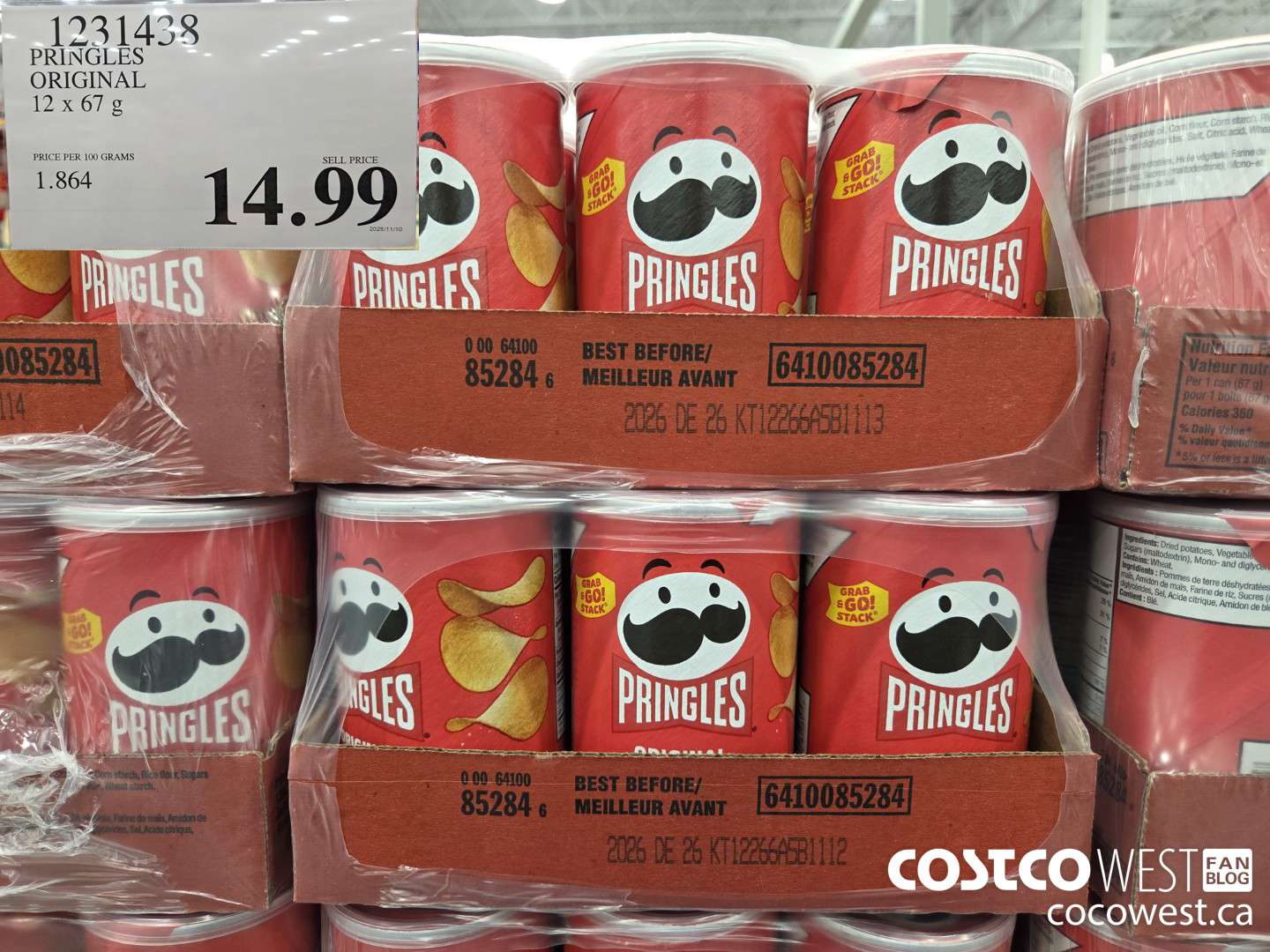 1231438 PRINGLES ORIGINAL 12 x 67 g $14.99