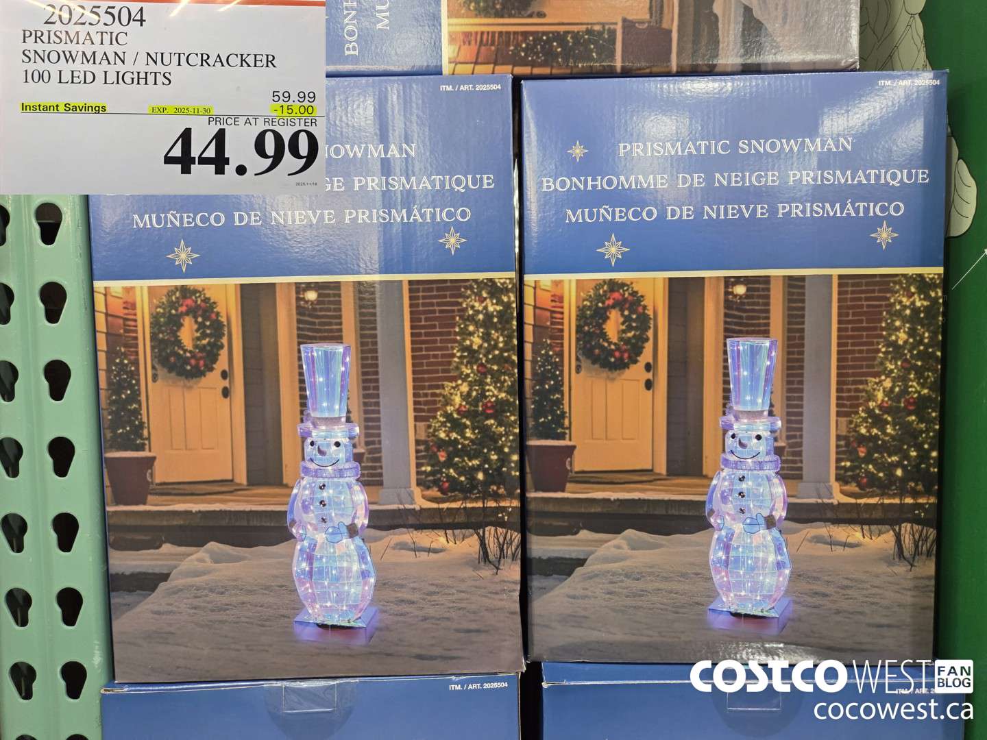 2025504 PRISMATIC SNOWMAN/NUTCRACKER 100 LED LIGHTS ($15.00 INSTANT SAVINGS EXPIRES ON 2025-11-30) $44.99
