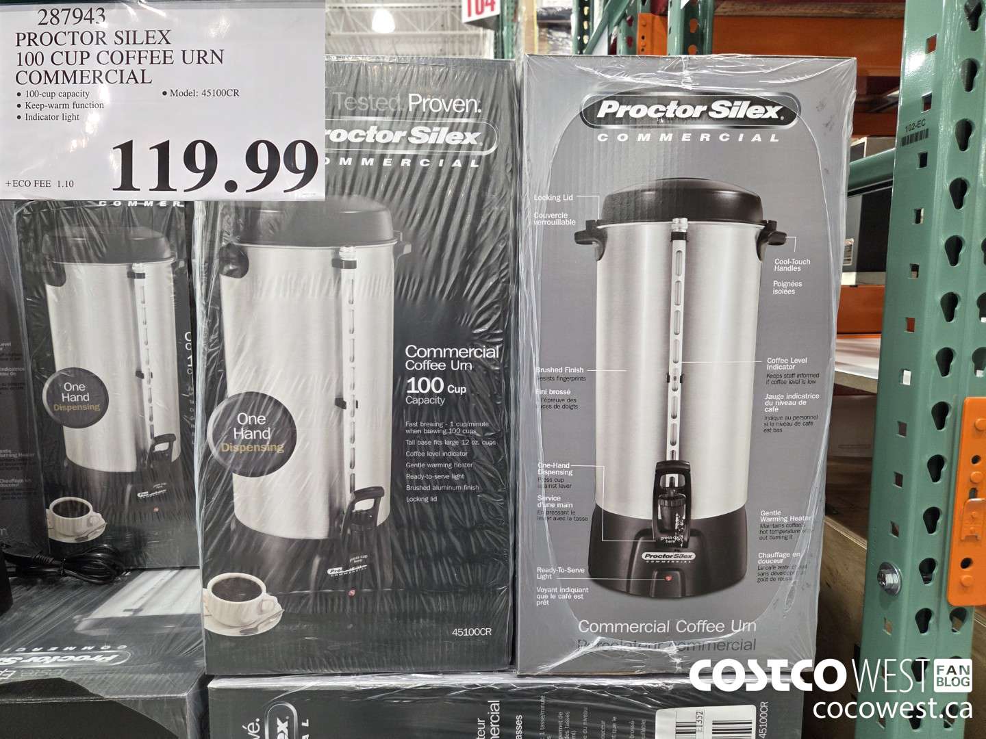 287943 PROCTOR SILEX 100 CUP COFFEE URN COMMERCIAL $119.99