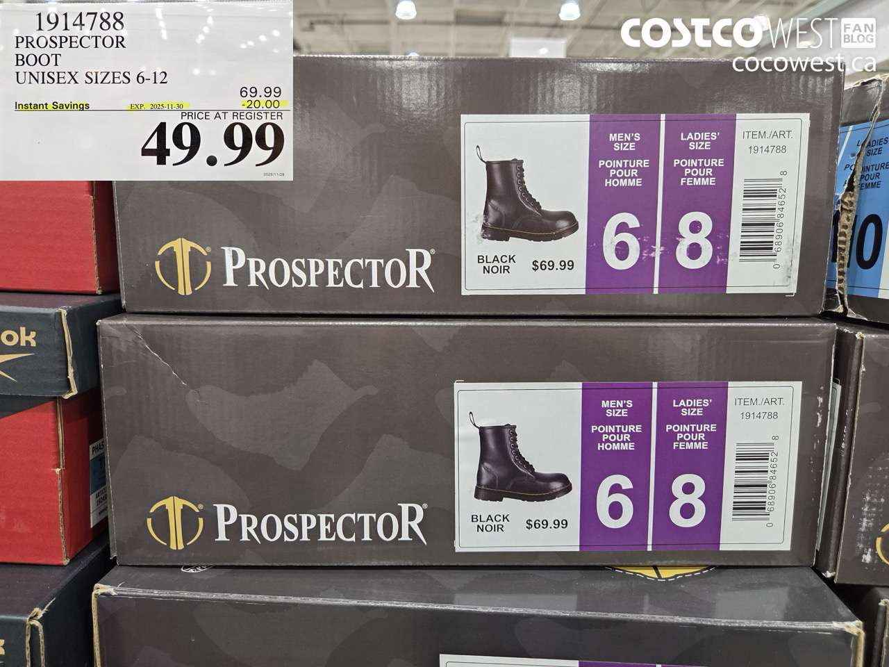 1914788 PROSPECTOR BOOT UNISEX SIZES 6-12 ($20.00 INSTANT SAVINGS EXPIRES ON 2025-11-30) $49.99