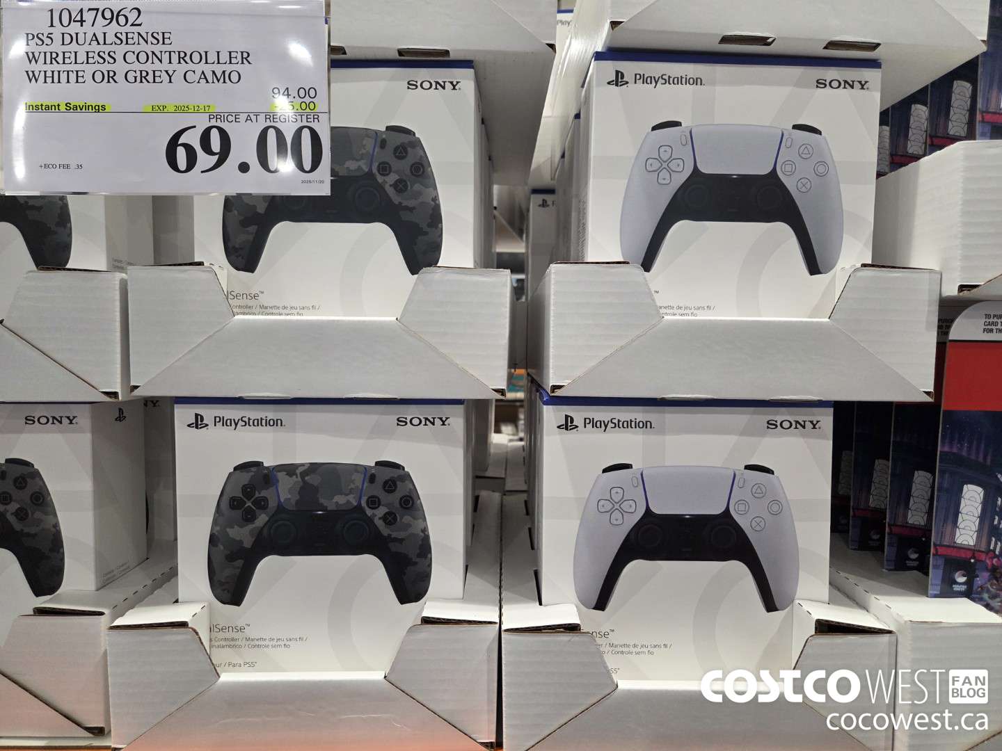 1047962 PS5 DUALSENSE WIRELESS CONTROLLER WHITE OR GREY CAMO ($25.00 INSTANT SAVINGS EXPIRES ON 2025-12-17) $69.00
