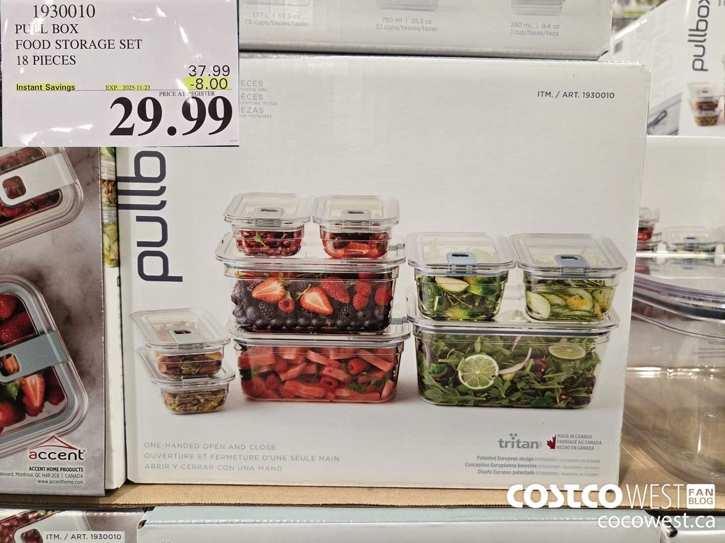 1930010 PULL BOX FOOD STORAGE SET 18 PIECES ($8.00 INSTANT SAVINGS EXPIRES ON 2025-11-23) $29.99