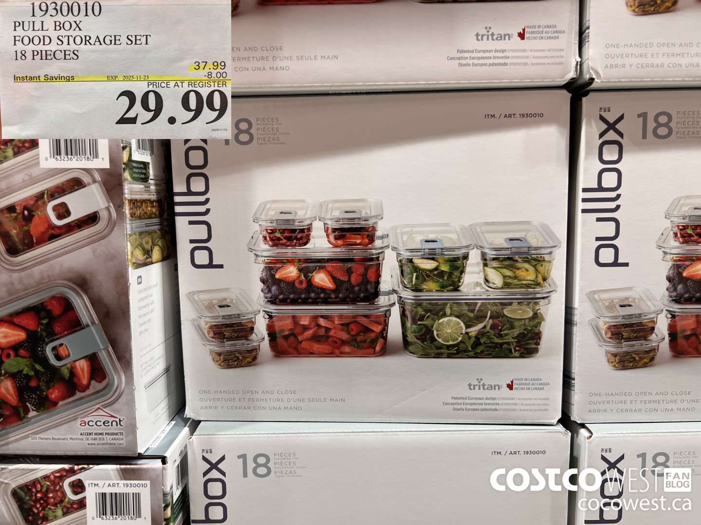 1930010 PULL BOX FOOD STORAGE SET 18 PIECES ($8.00 INSTANT SAVINGS EXPIRES ON 2025-11-23) $29.99