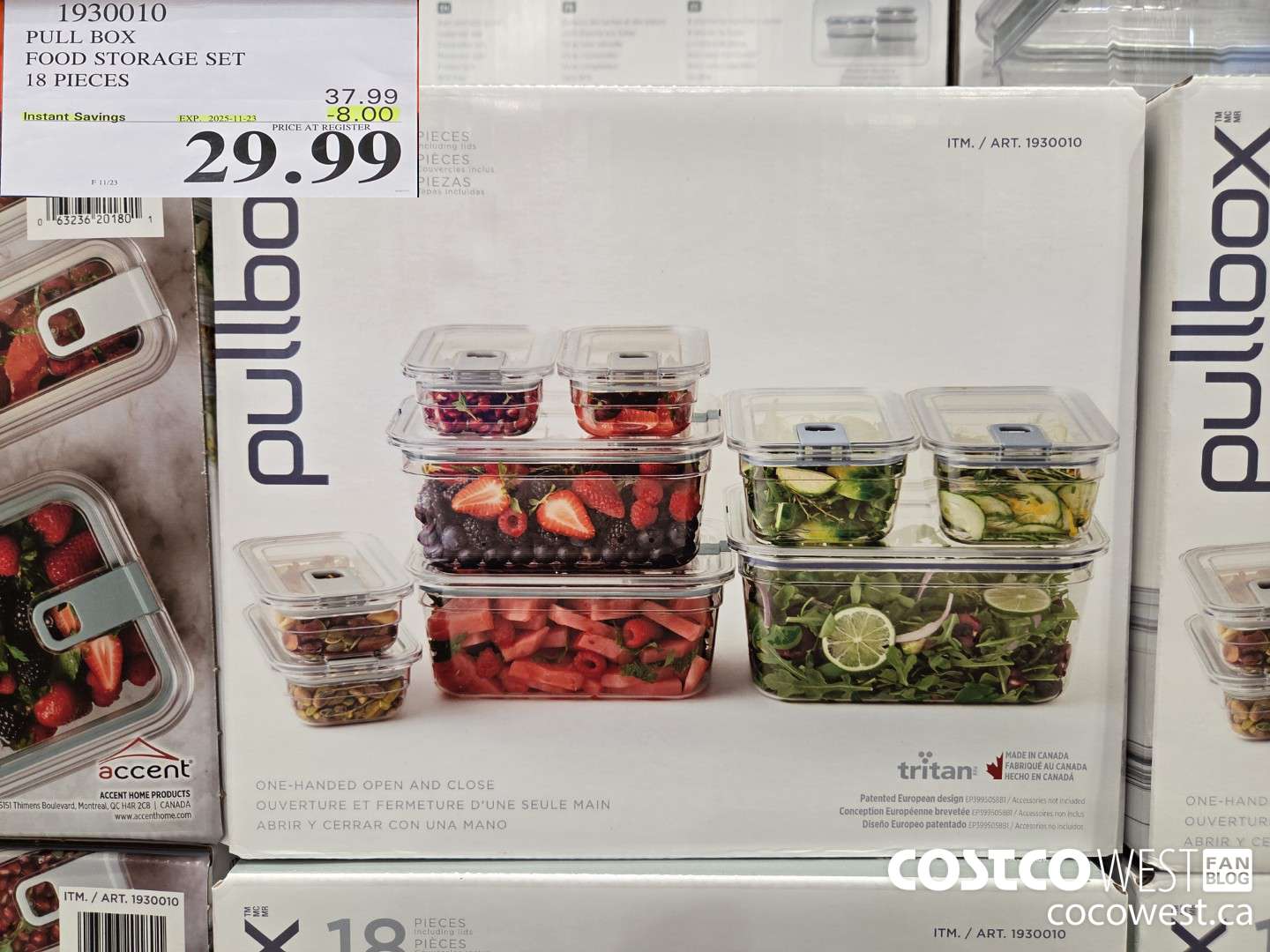 1930010 PULL BOX FOOD STORAGE SET 18 PIECES ($8.00 INSTANT SAVINGS EXPIRES ON 2025-11-23) $29.99