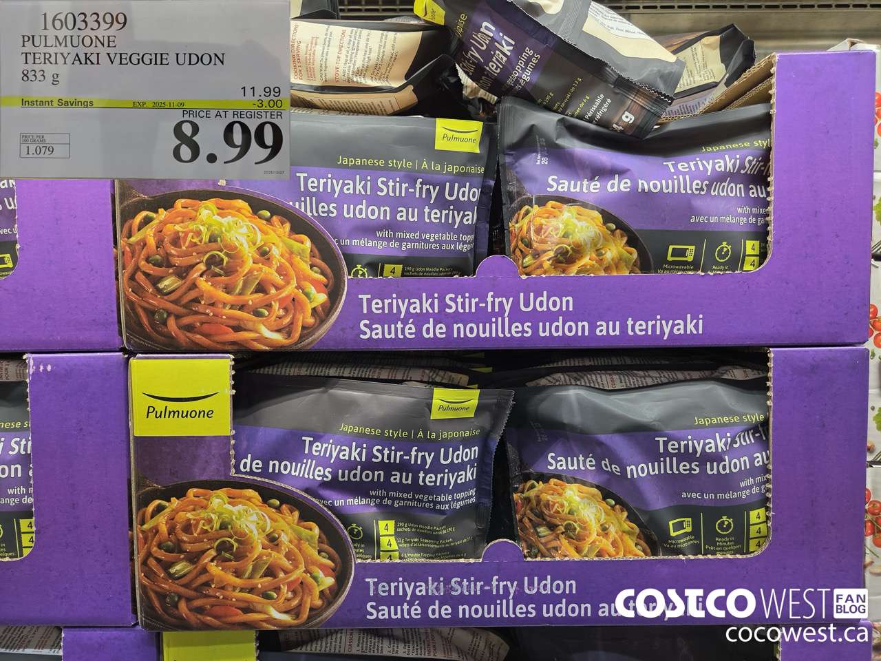 1603399 PULMUOME TERRIYAKI VEGGIE UDON 833 g ($3.00 INSTANT SAVINGS EXPIRES ON 2025-11-09) $8.99