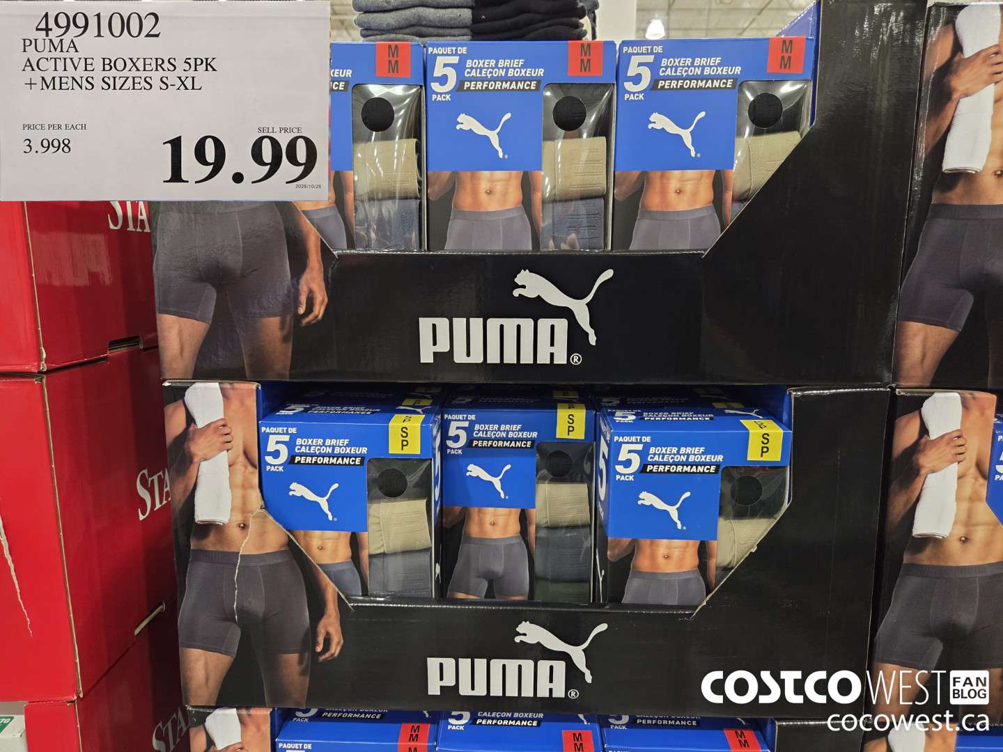 4991002 PUMA ACTIVE BOXER 5PK MENS SIZES S-XL $19.99