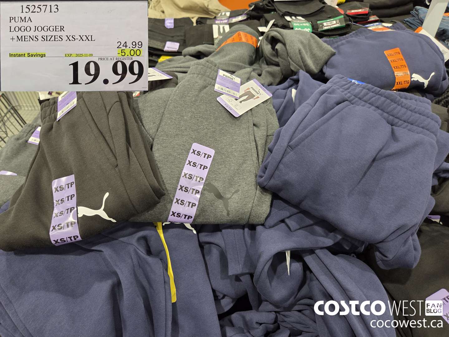 1525713 PUMA FLEECE PANT MENS SIZES XS-XXL ($5.00 INSTANT SAVINGS EXPIRES ON 2025-11-09) $19.99