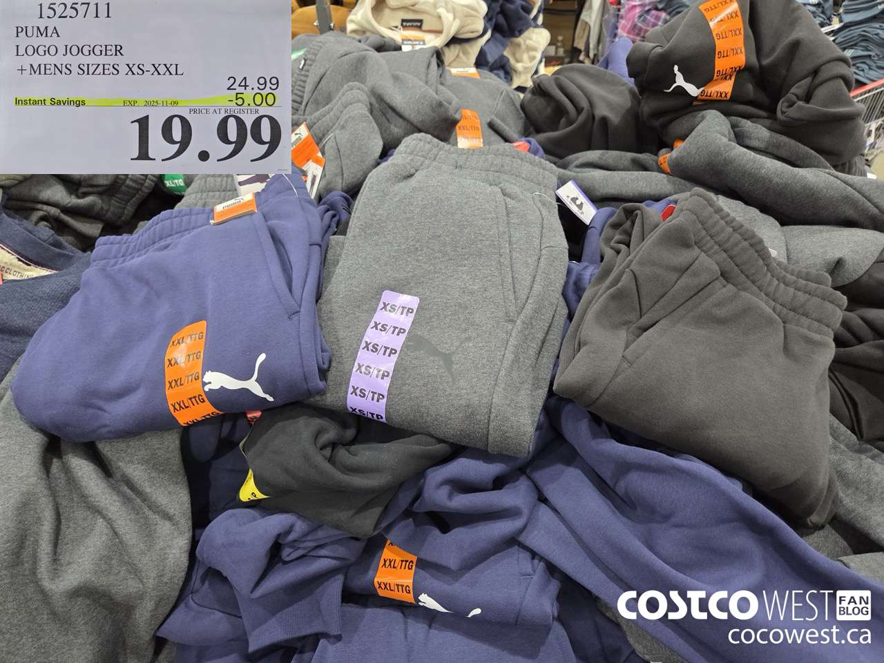 1525711 PUMA LOGO JOGGER MENS SIZES XS-XXL ($5.00 INSTANT SAVINGS EXPIRES ON 2025-11-09) $19.99