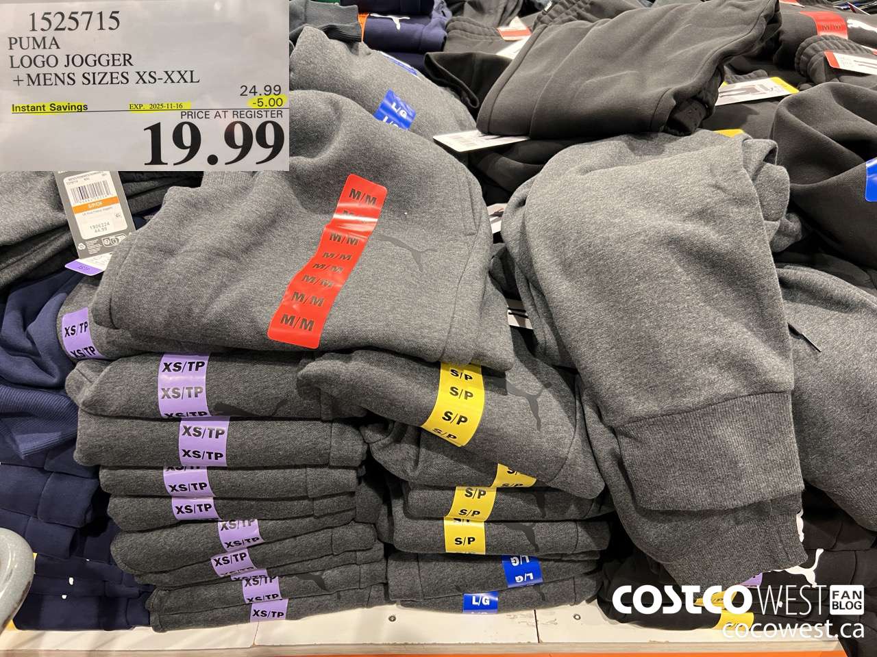 1525715 PUMA LOGO JOGGER MENS SIZES XS-XXL ($5.00 INSTANT SAVINGS EXPIRES ON 2025-11-16) $19.99