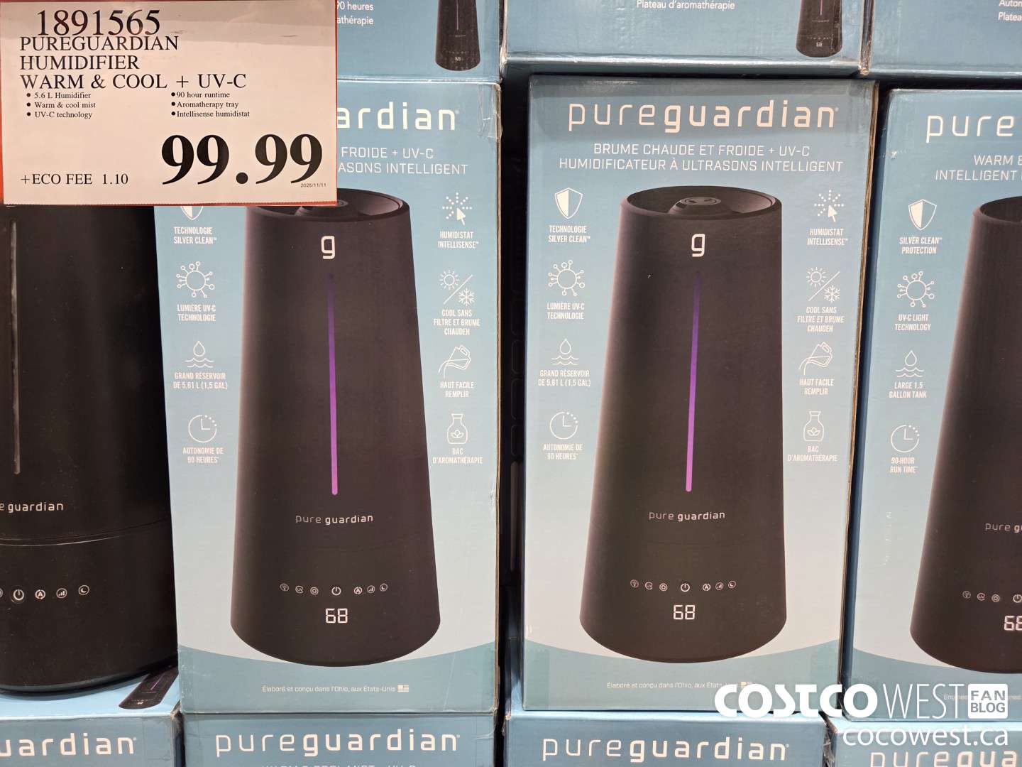1891565 PUREGUARDIAN HUMIDIFIER WARM & COOL + UV - C $99.99