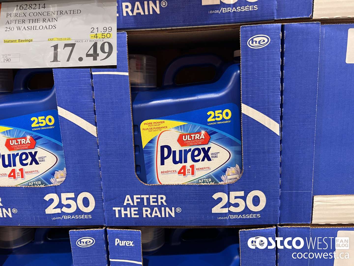 1628214 PUREX CONCENTRATED AFTER THE RAIN 250 WASHLOADS ($4.50 INSTANT SAVINGS EXPIRES ON 2025-11-23) $17.49