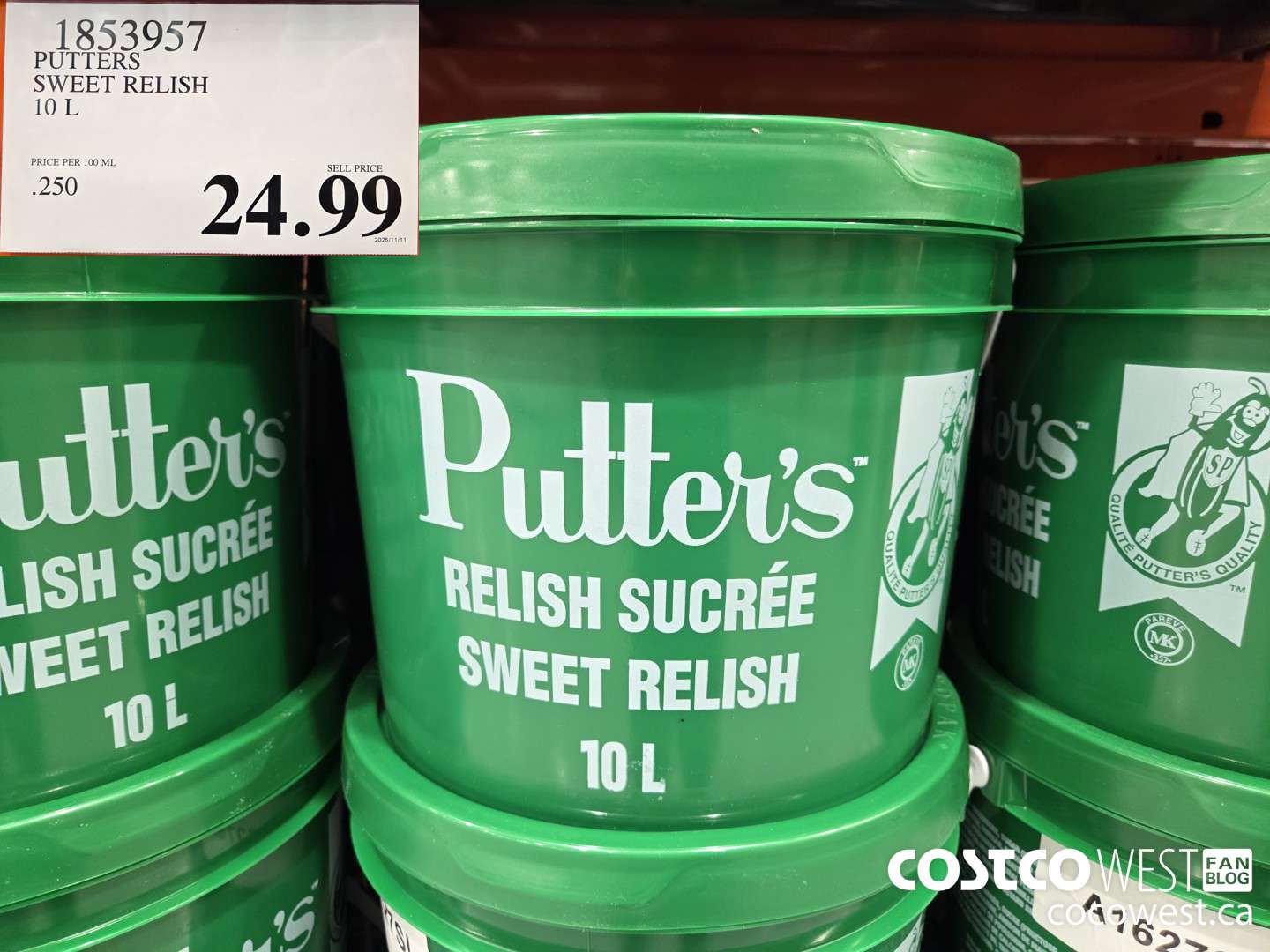 1853957 PUTTERS SWEET RELISH 10 L $24.99