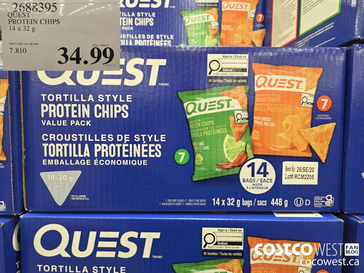 2688395 QUEST PROTEIN CHIPS 12 x 32 g $34.99