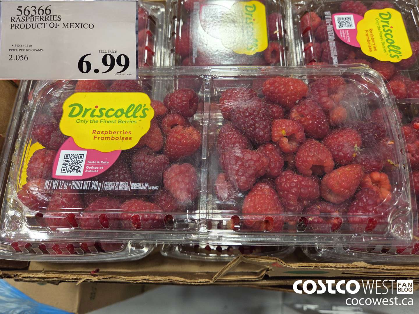 56366 RASPBERRIES PRODUCT OF MEXICO $6.99