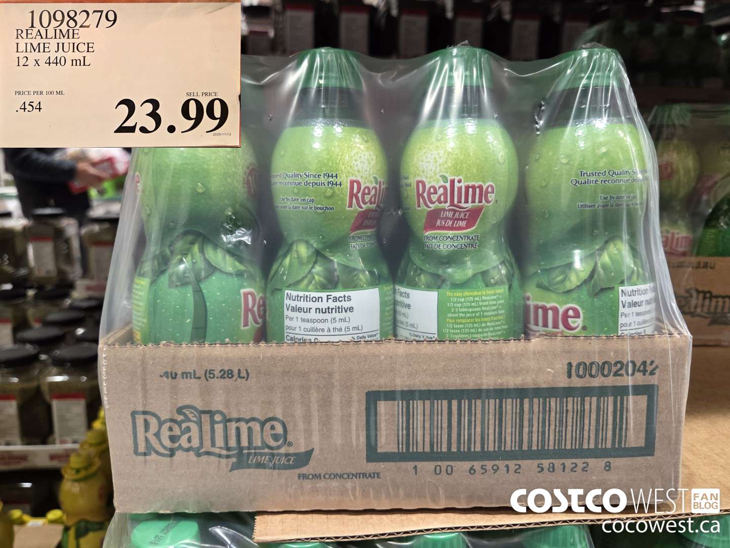 1098279 REALIME LIME JUICE 12 x 440 mL $23.99