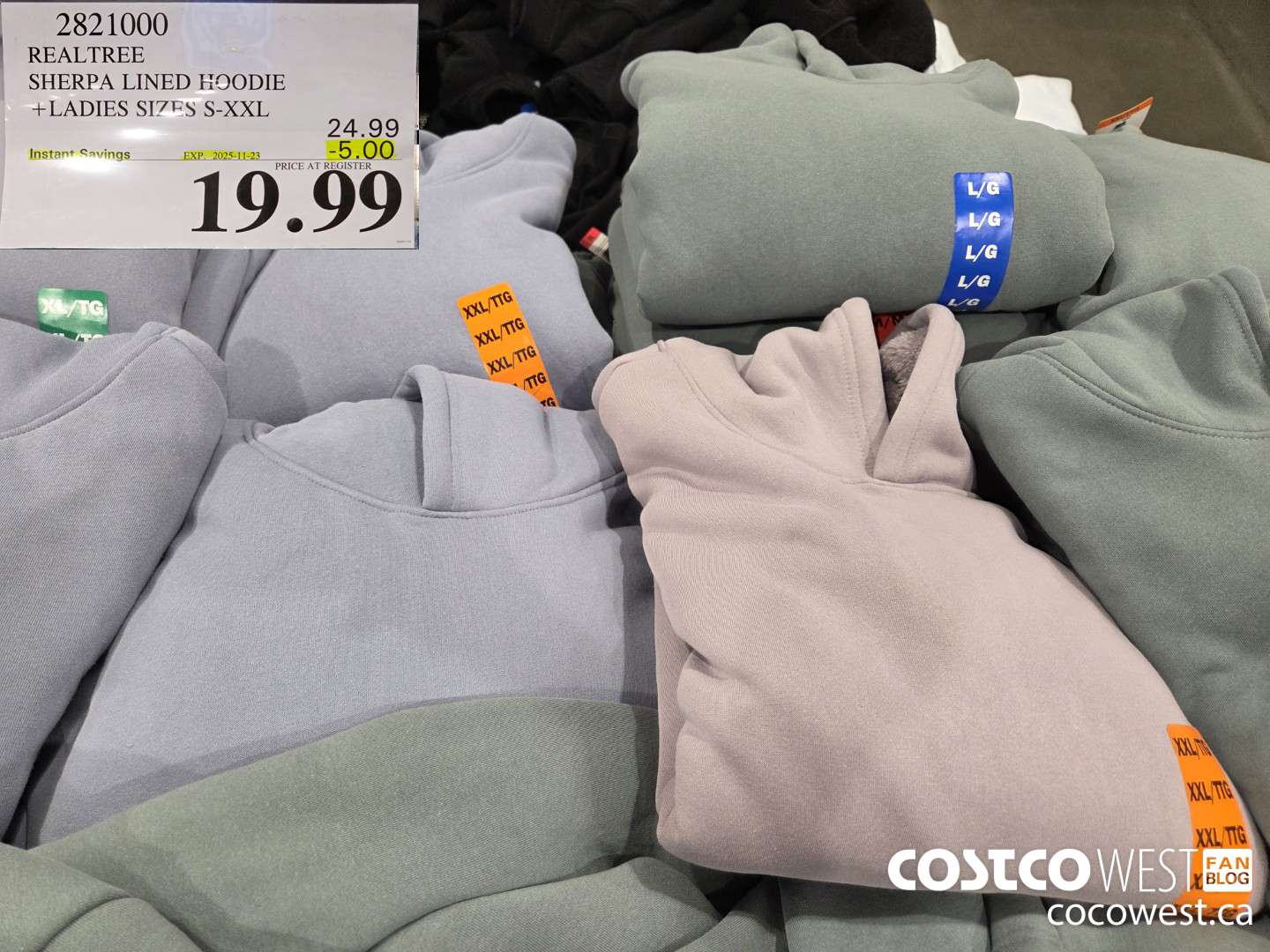 2821000 REALTREE SHERPA LINED HOODIE LADIES SIZES S-XXL ($5.00 INSTANT SAVINGS EXPIRES ON 2025-11-23) $19.99